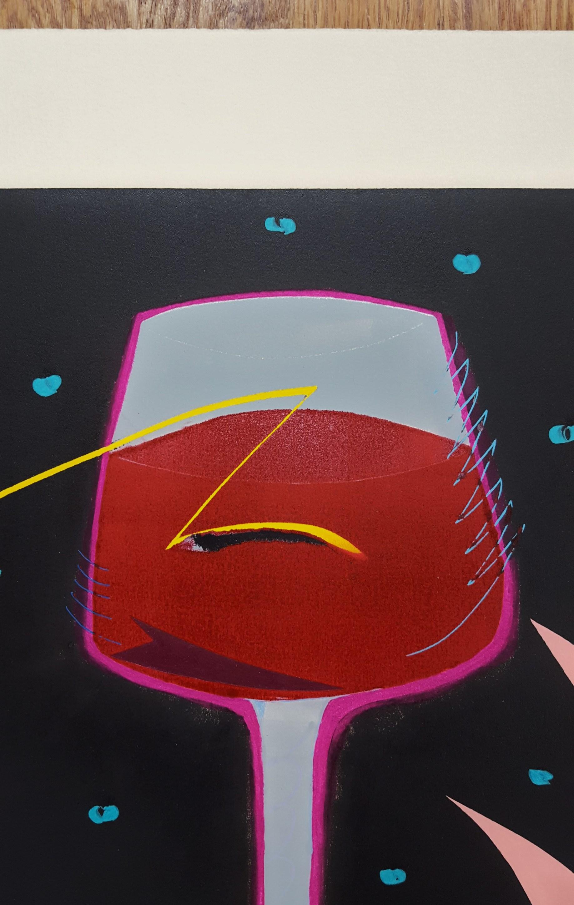A Glass of Red Wine /// Contemporary Pop Art Modern Alcohol The Rolling Stones For Sale 4
