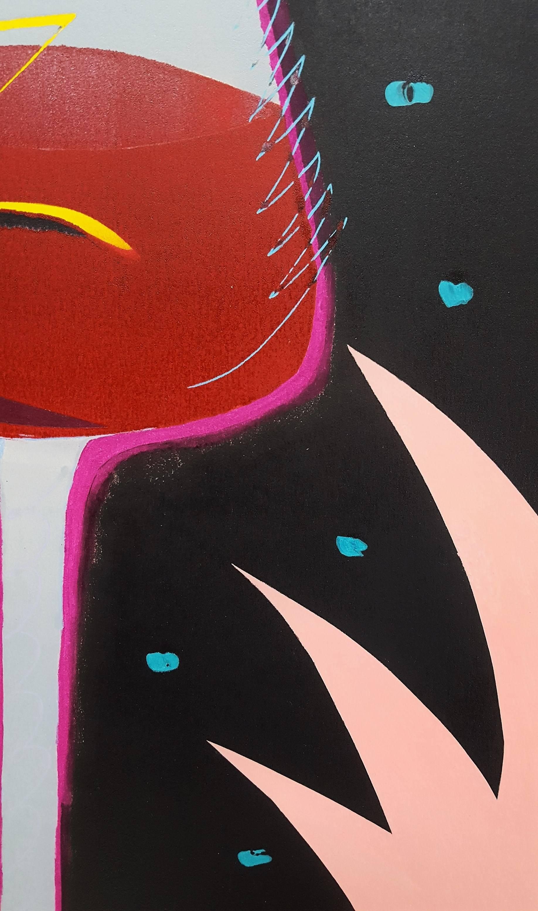 Un verre de vin rouge /// Contemporary Pop Art Modern Alcohol The Rolling Stones en vente 6