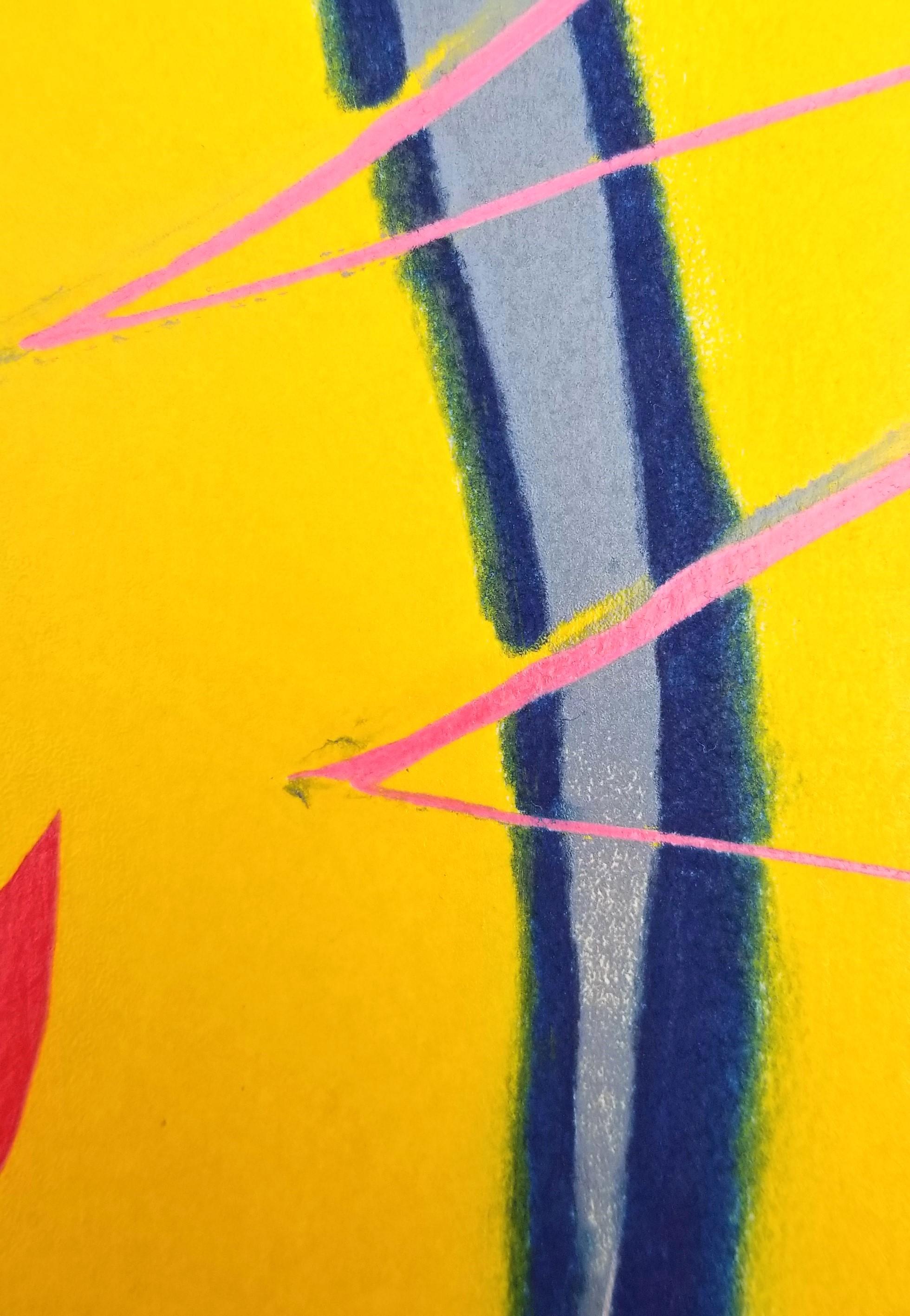 Una pinza /// Kazuhide Yamazaki Monotipo Contemporaneo Pop Art Strumenti Giallo Stampa in vendita 13