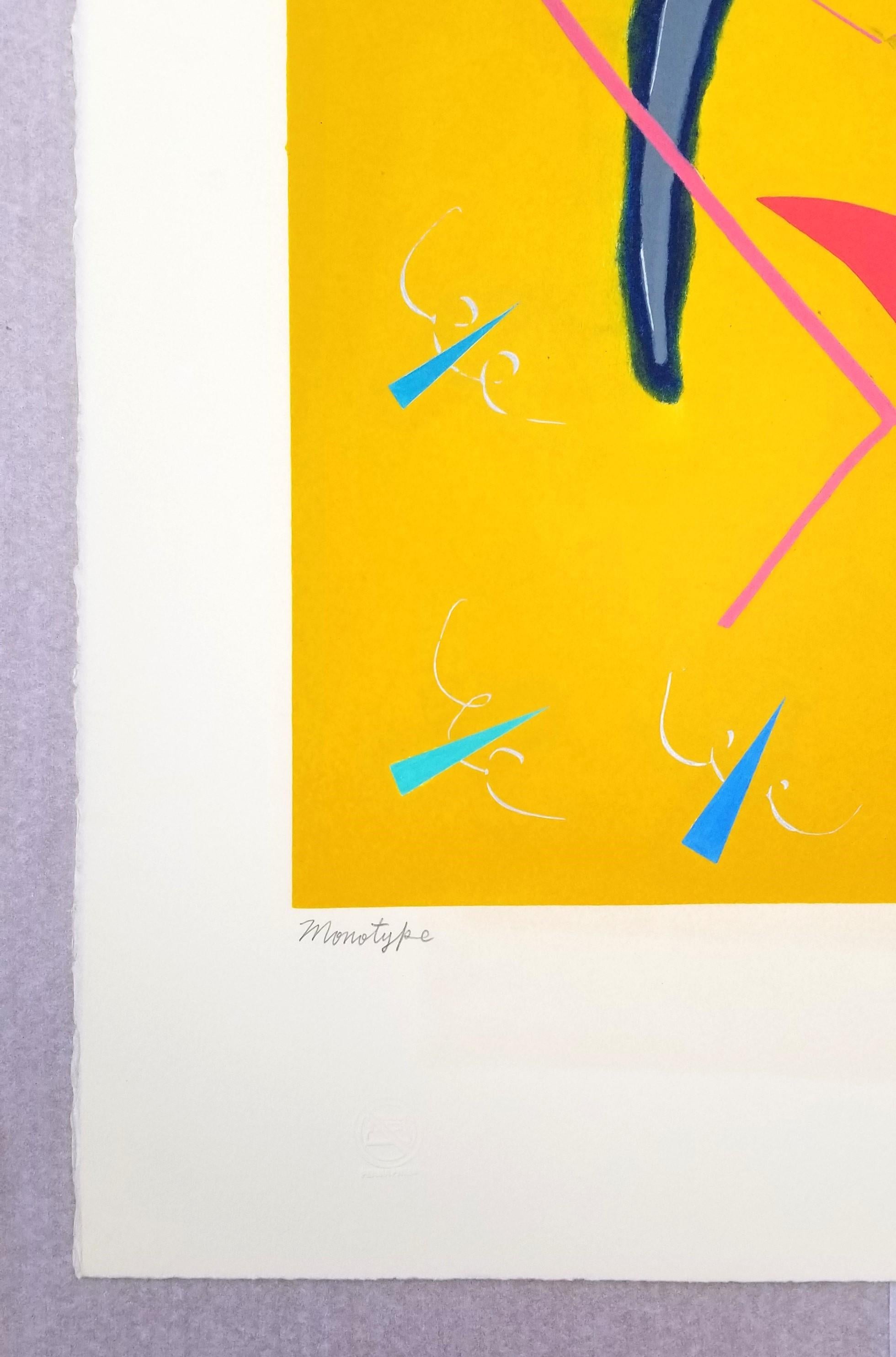 Una pinza /// Kazuhide Yamazaki Monotipo Contemporaneo Pop Art Strumenti Giallo Stampa in vendita 3