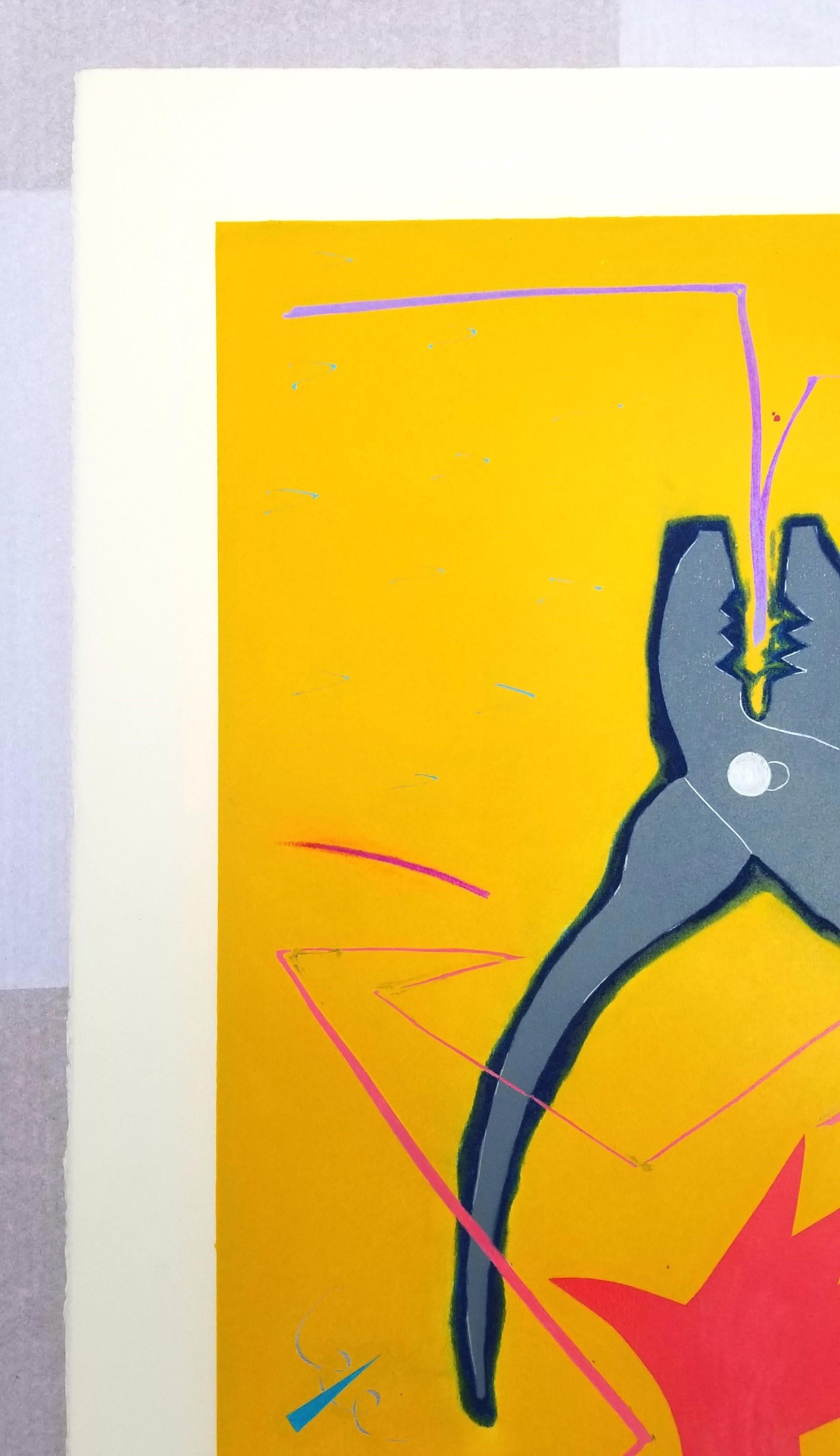 Una pinza /// Kazuhide Yamazaki Monotipo Contemporaneo Pop Art Strumenti Giallo Stampa in vendita 5