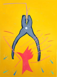 Una pinza /// Kazuhide Yamazaki Monotipo Contemporaneo Pop Art Strumenti Giallo Stampa