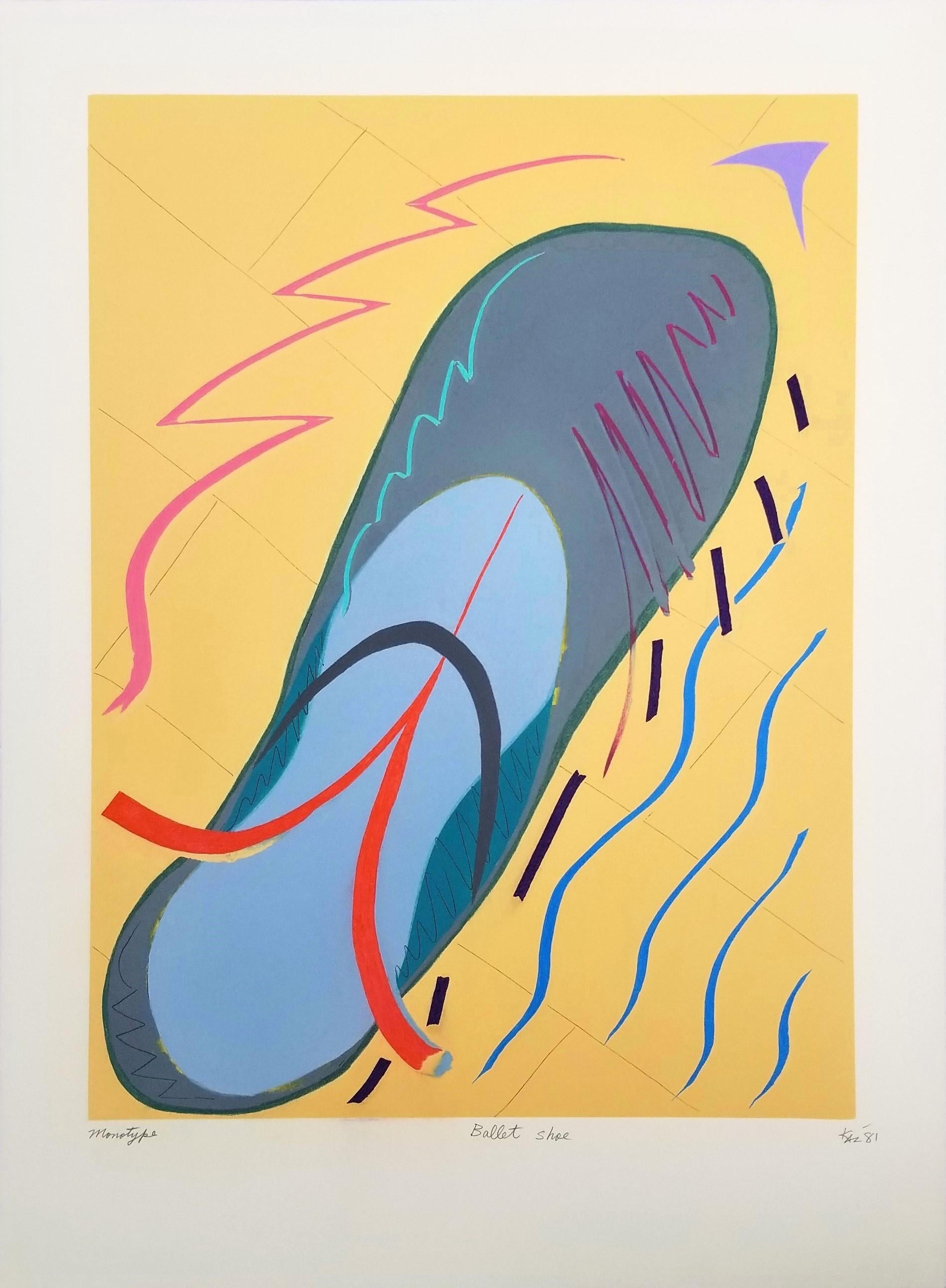 Scarpa da ballo /// Kazuhide Yamazaki Monotipo Arte Pop Contemporanea Danza Giallo in vendita 1