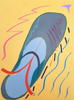 Scarpa da ballo /// Kazuhide Yamazaki Monotipo Arte Pop Contemporanea Danza Giallo