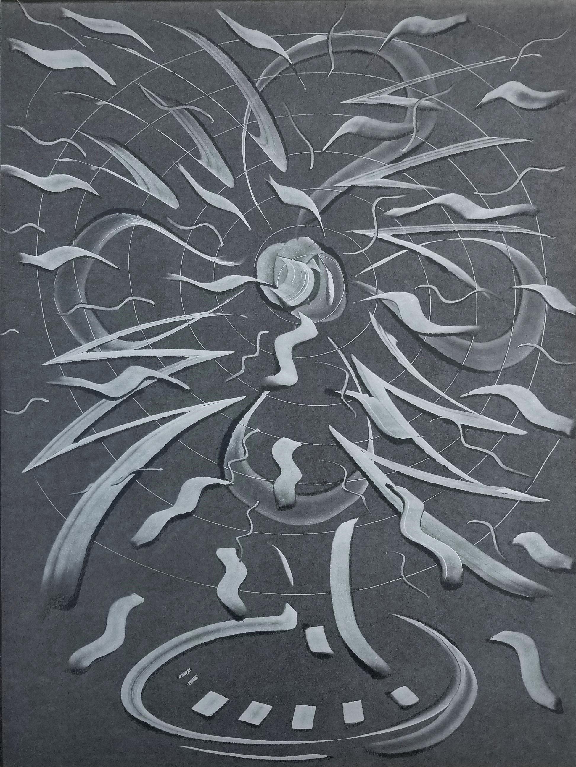 Abstract Print di Kazuhide Yamazaki - Ventilatore elettrico /// Stampa monotipo contemporanea astratta Pop Art The Rolling Stones
