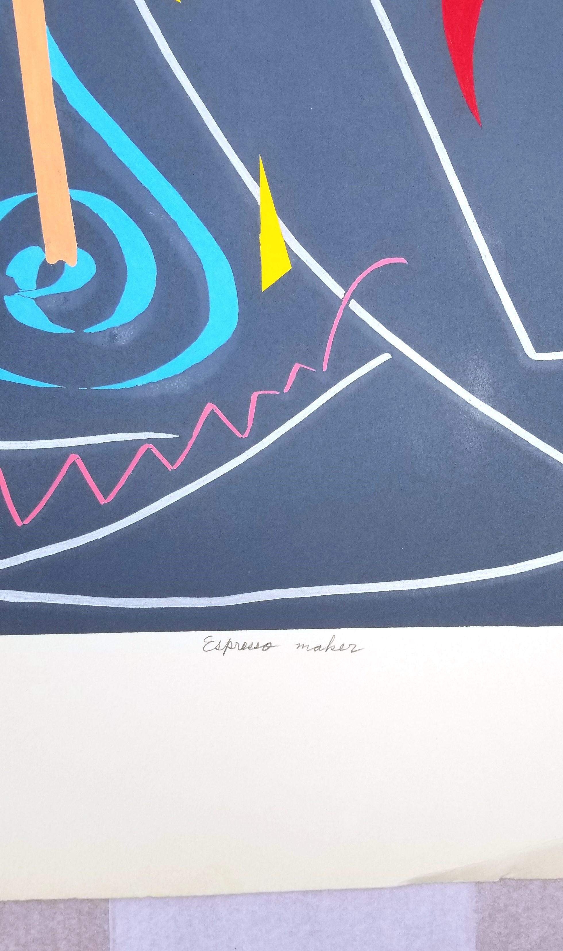 Espresso Maker /// Contemporary Abstract Art Coffee Breakfast The Rolling Stones For Sale 5