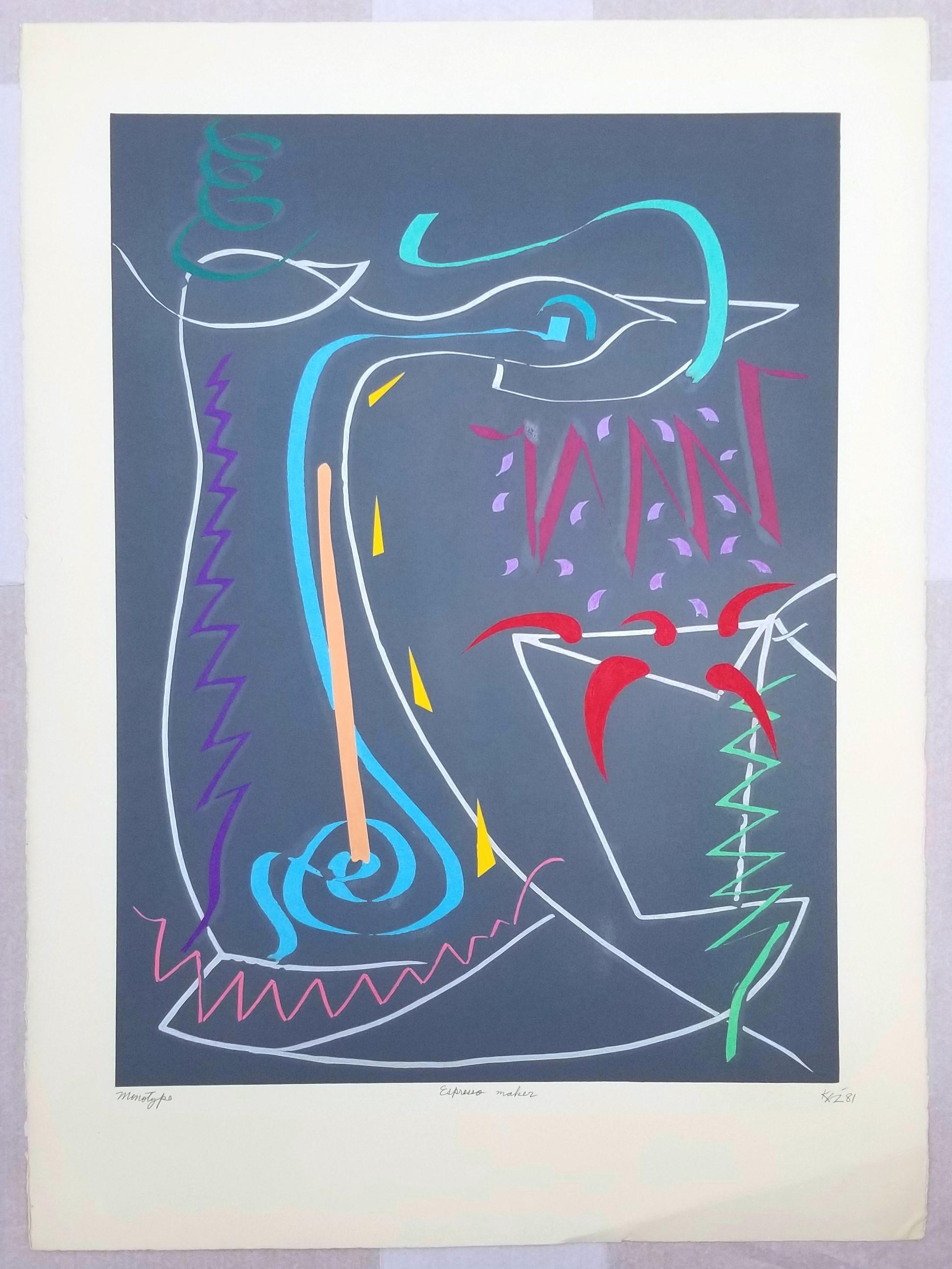 Espresso Maker /// Contemporary Abstract Art Coffee Breakfast The Rolling Stones - Abstract Geometric Print by Kazuhide Yamazaki