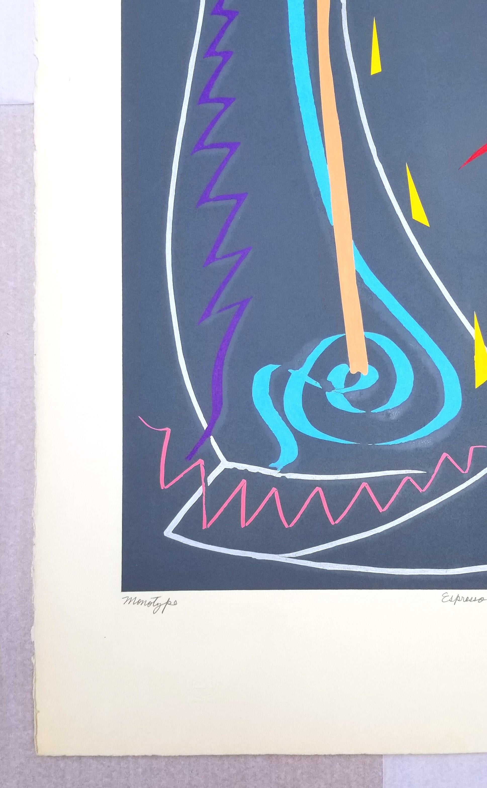 Espresso Maker /// Contemporary Abstract Art Coffee Breakfast The Rolling Stones - Gray Abstract Print by Kazuhide Yamazaki