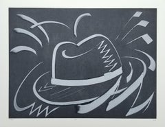 Hat /// Contemporary Abstract Pop Art The Rolling Stones Monotype Print Fashion