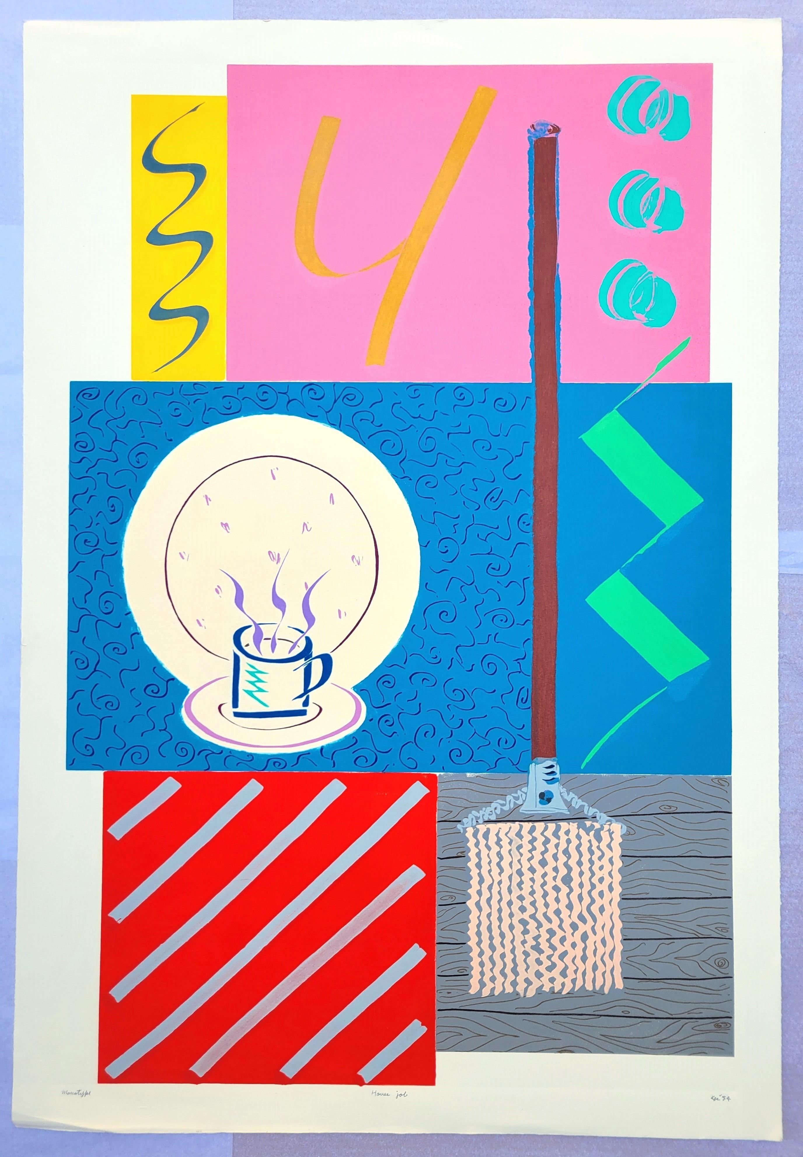 Job Art /// Kazuhide Yamazaki Monotype Contemporary Pop Art Café Intérieur en vente 2