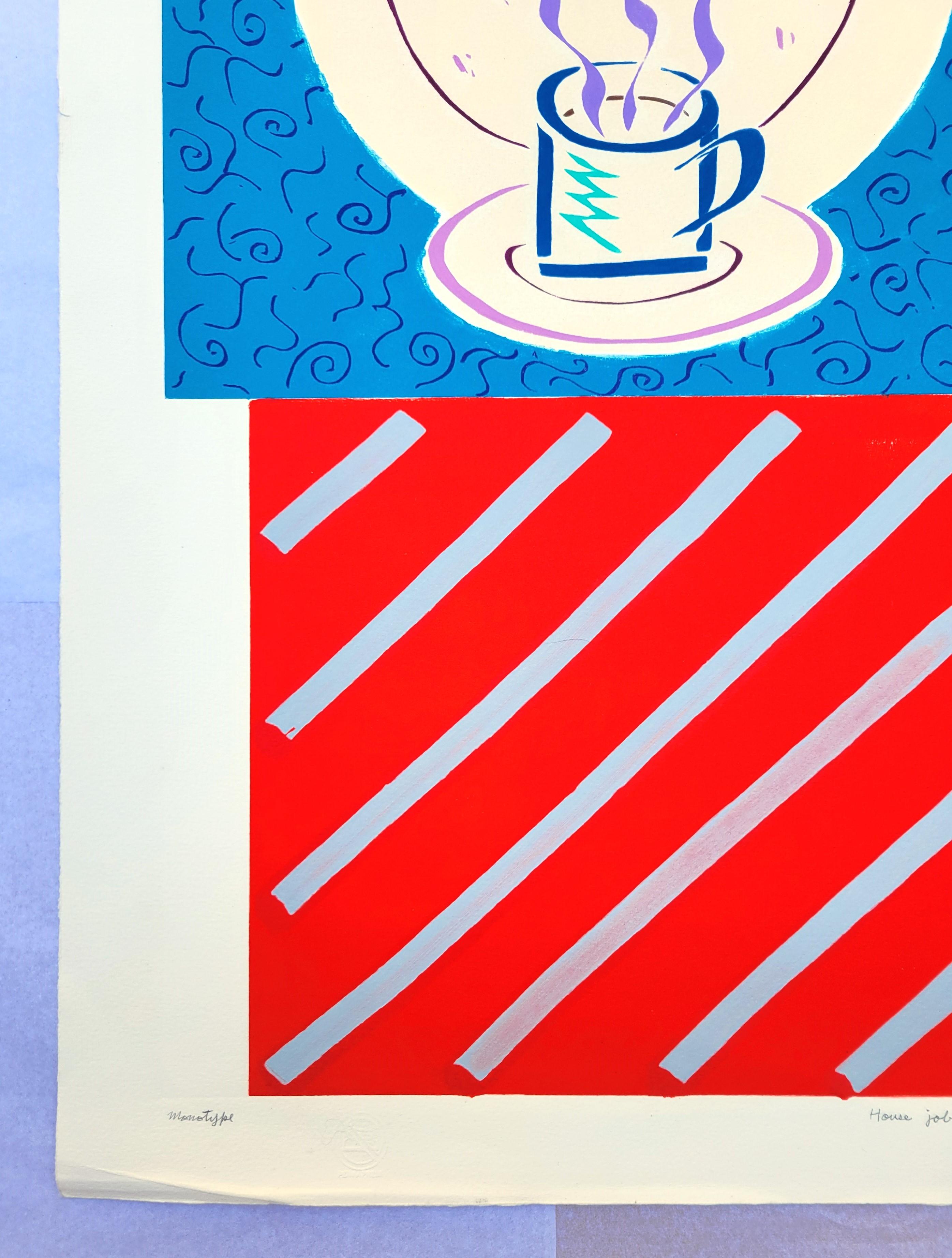 Job Art /// Kazuhide Yamazaki Monotype Contemporary Pop Art Café Intérieur en vente 3
