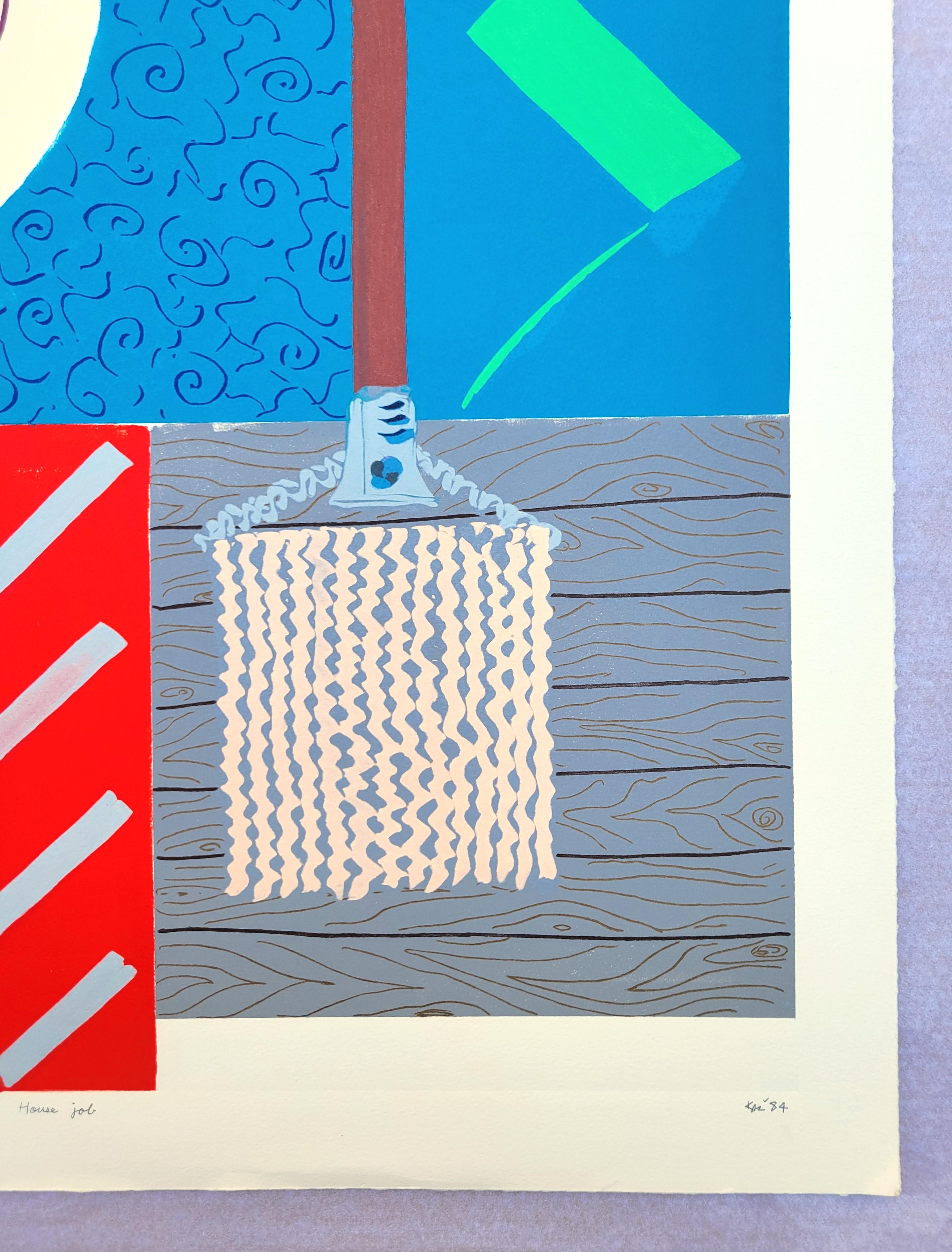 Job Art /// Kazuhide Yamazaki Monotype Contemporary Pop Art Café Intérieur en vente 7