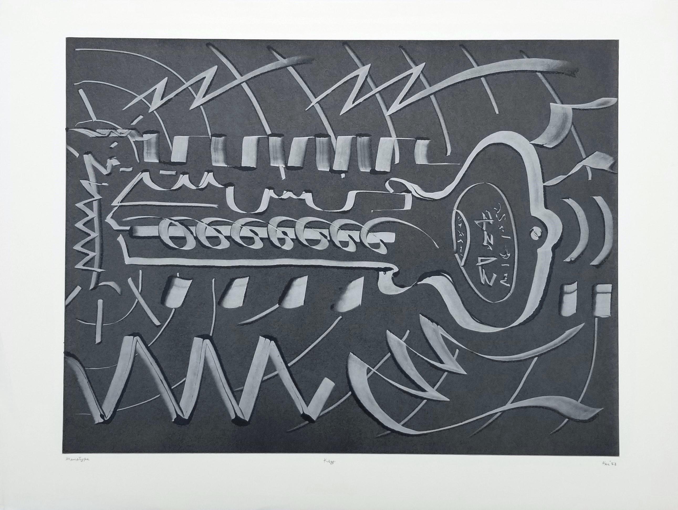 Clave /// Arte Pop Abstracto Contemporáneo Impresión Monotipo The Rolling Stones Nueva York - Print de Kazuhide Yamazaki