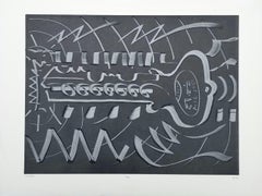 Key /// Contemporary Abstract Pop Art The Rolling Stones Monotype Print New York