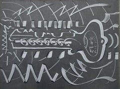 Key /// Contemporary Abstract Pop Art The Rolling Stones Monotype Print New York