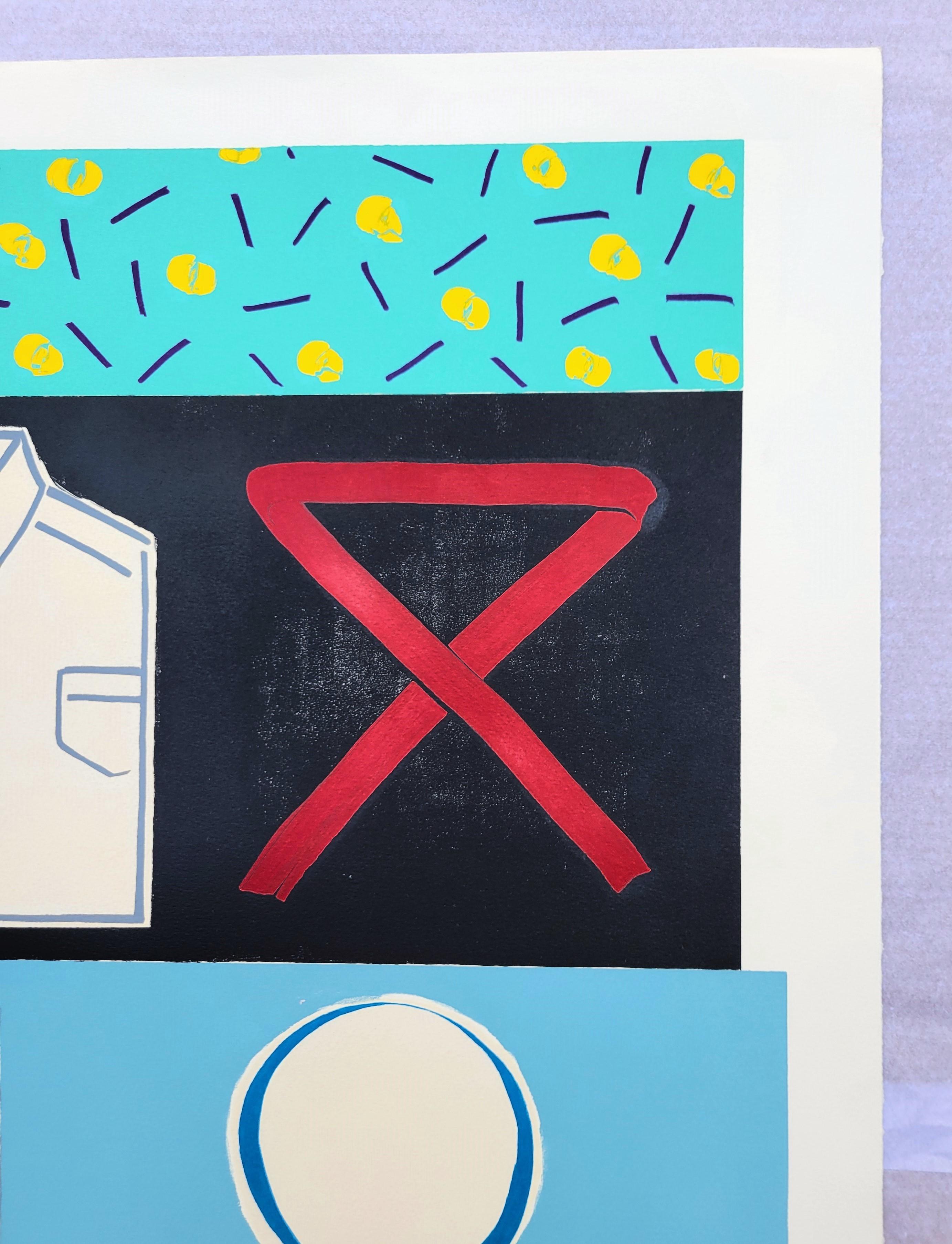 Morning Rush /// Kazuhide Yamazaki Monotype Contemporary Pop Art Bathroom Shirt For Sale 6