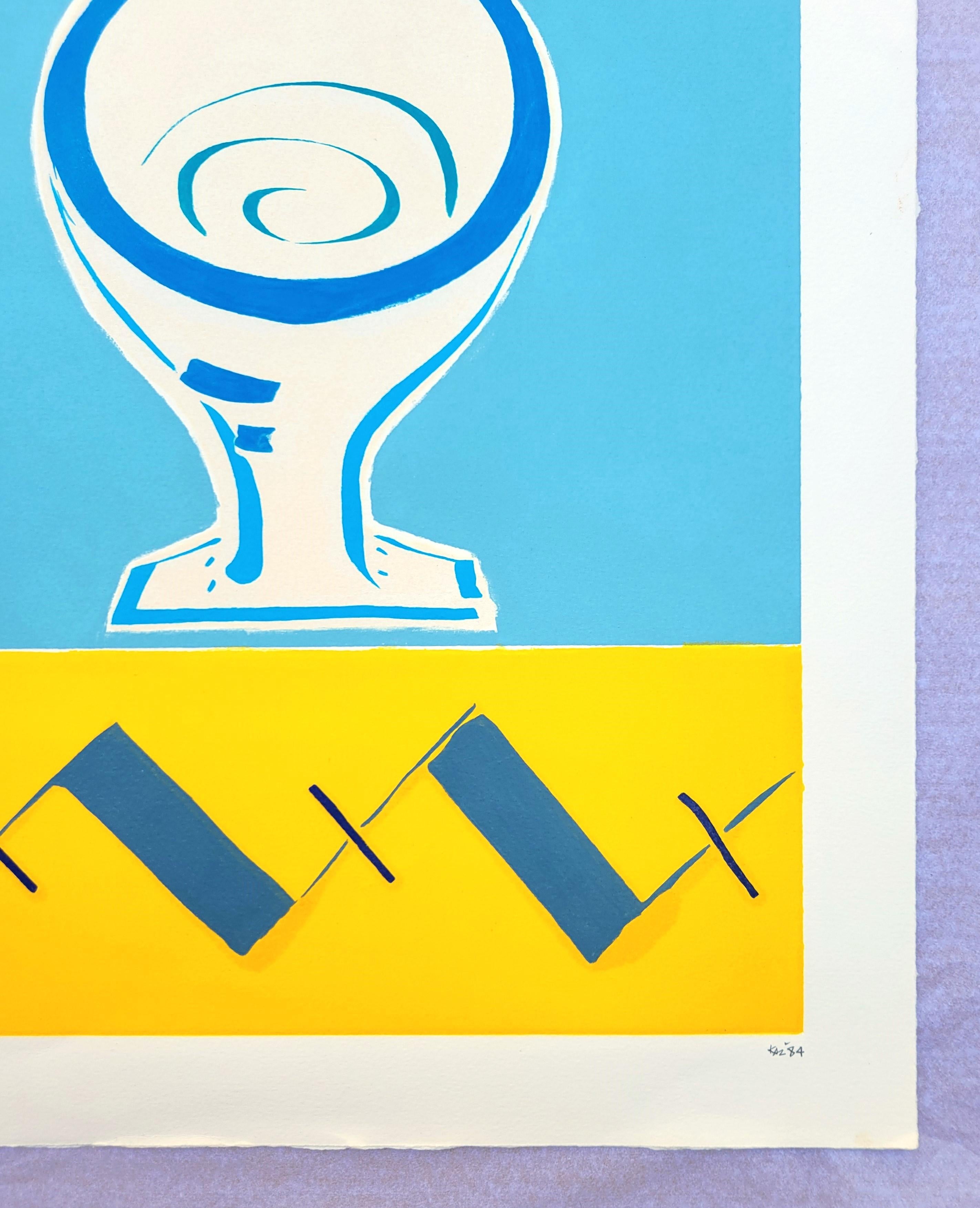 Morning Rush /// Kazuhide Yamazaki Monotype Contemporary Pop Art Bathroom Shirt For Sale 7