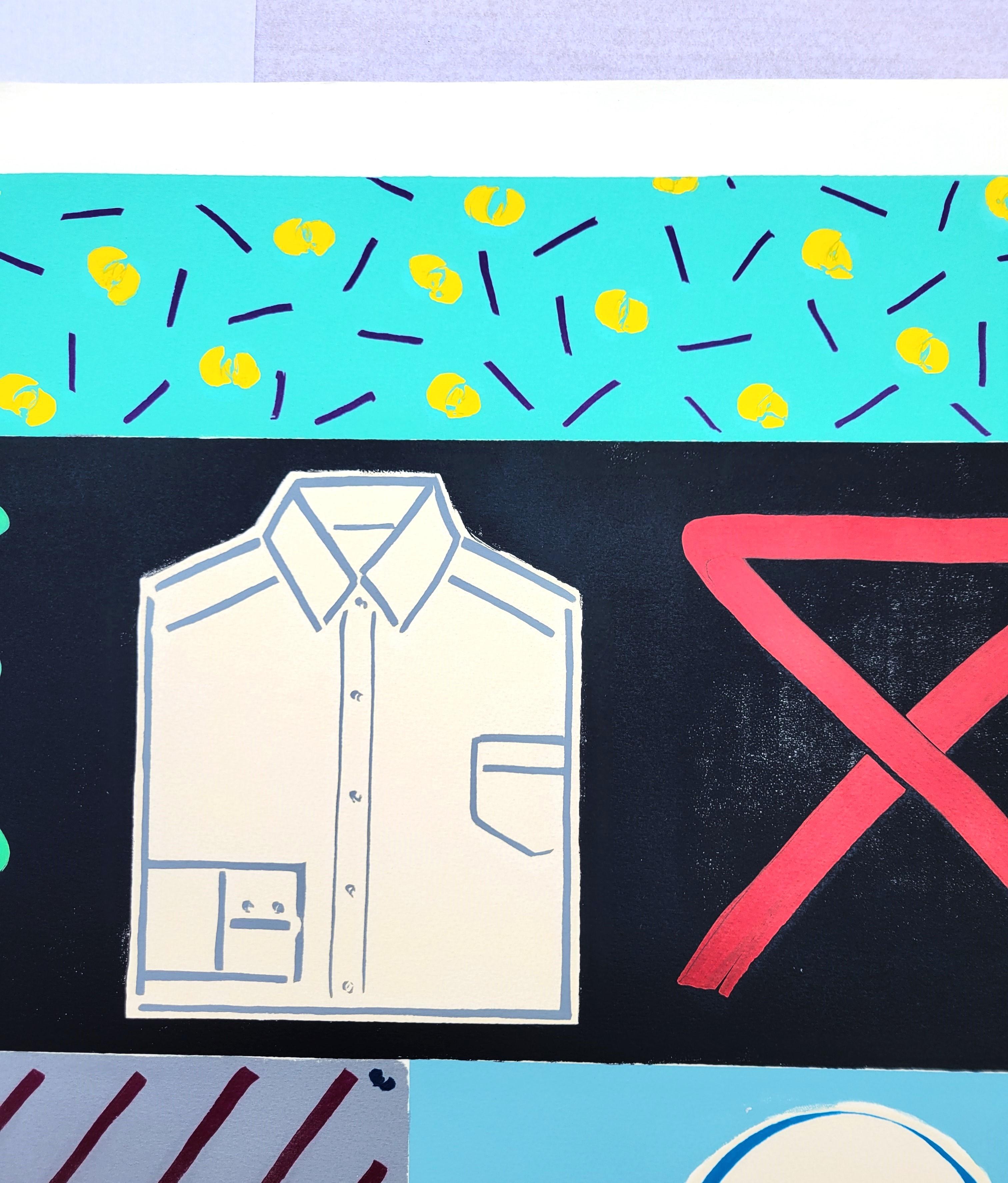 Morning Rush /// Kazuhide Yamazaki Monotype Contemporary Pop Art Bathroom Shirt For Sale 8