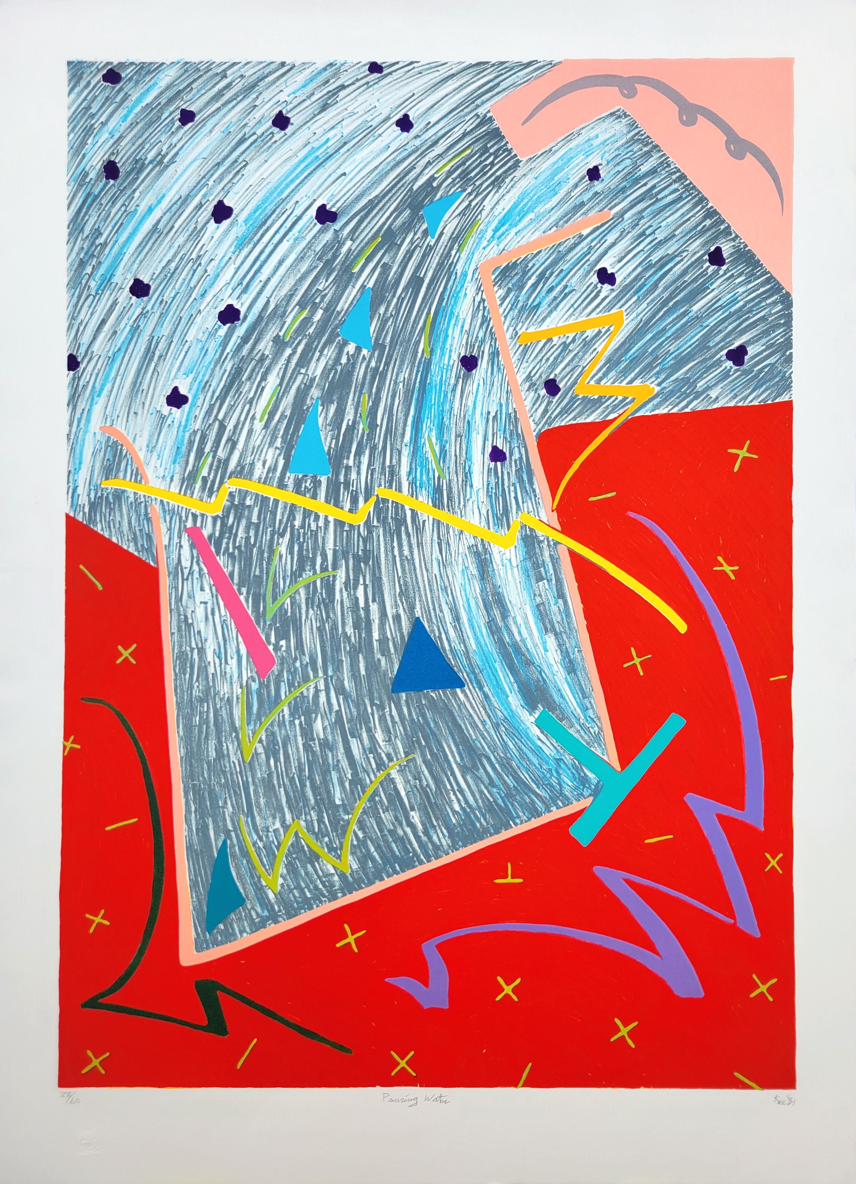 Pouring Water /// Contemporary Abstract Expressionism Geometric Rolling Stones - Print by Kazuhide Yamazaki