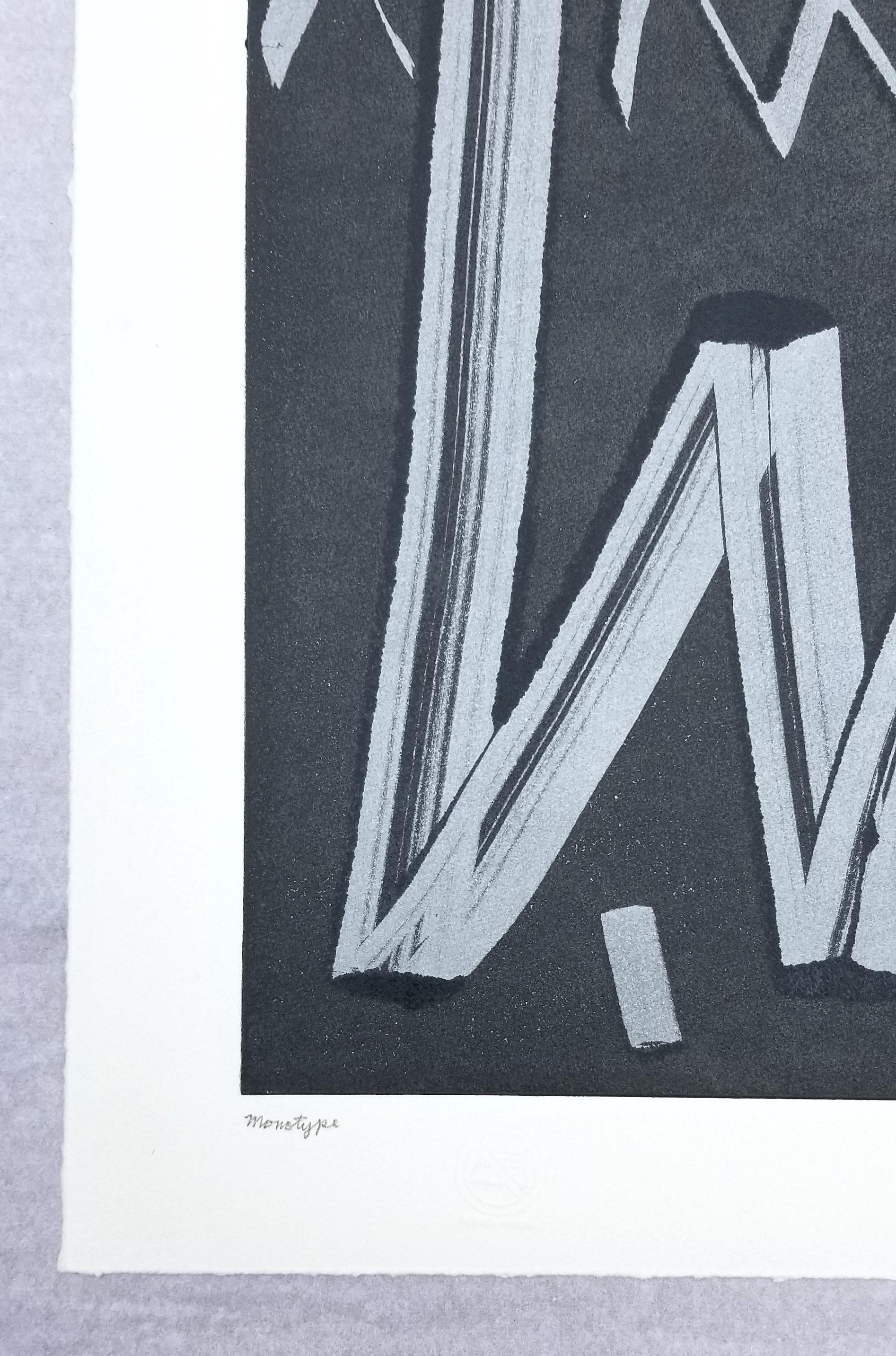 Reißzwecke /// Contemporary Abstract Pop Art The Rolling Stones Monotype Thumbtack (Schwarz), Abstract Print, von Kazuhide Yamazaki