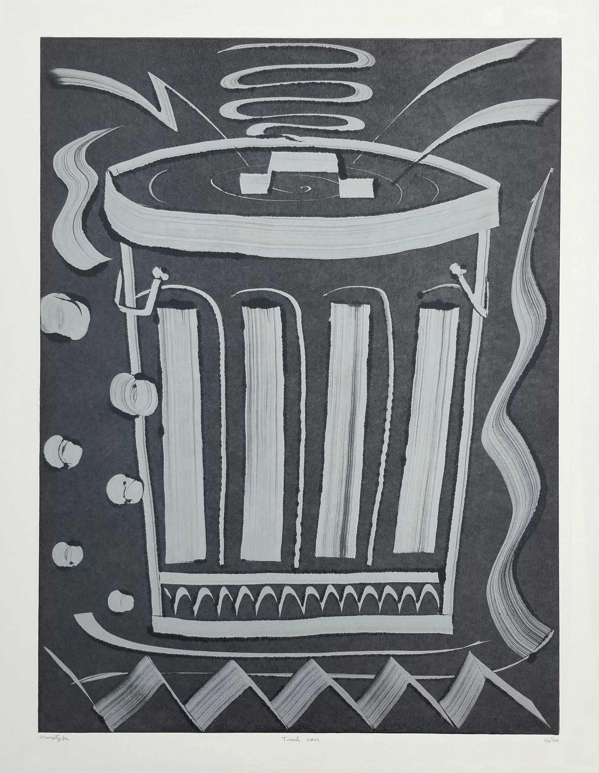 Mülleimer /// Contemporary Abstract Pop Art The Rolling Stones Monotype Industrie – Print von Kazuhide Yamazaki