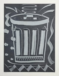 Trash Can /// Contemporary Abstract Pop Art The Rolling Stones Monotype Industry