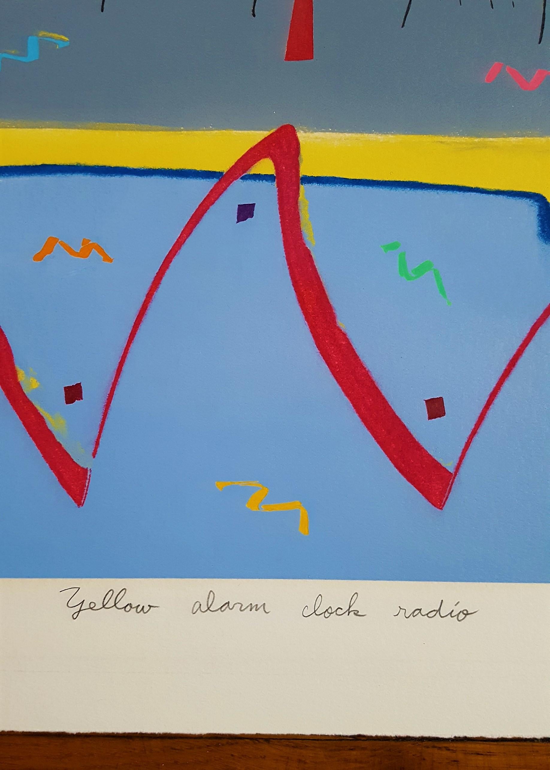Radio jaune Alarm Clock /// Contemporary Pop Art Abstract The Rolling Stones en vente 2