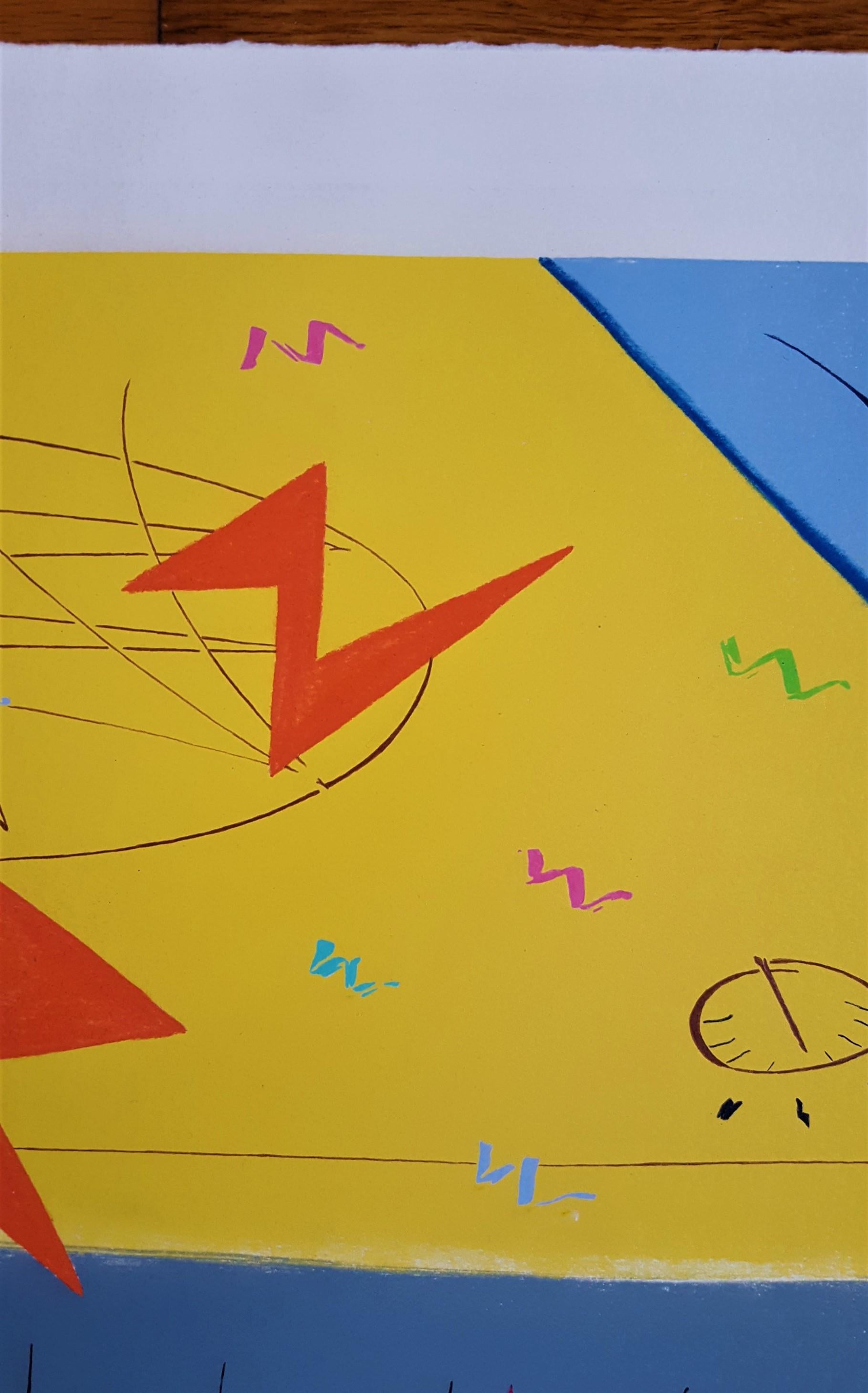 Radio jaune Alarm Clock /// Contemporary Pop Art Abstract The Rolling Stones en vente 3