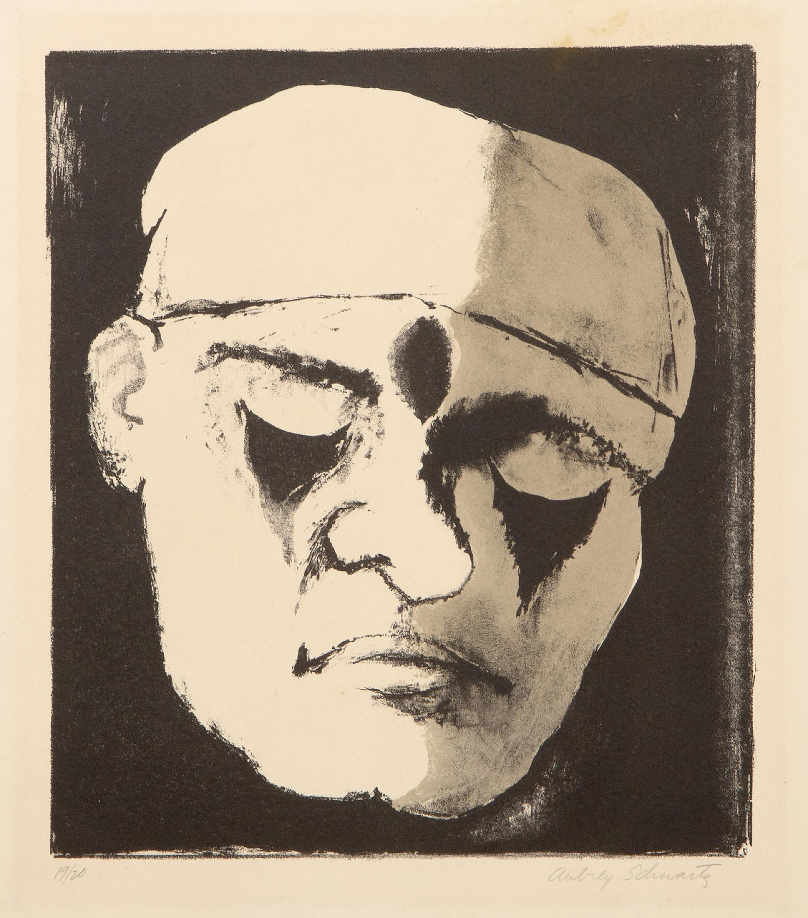  Aubrey Schwartz, Americano (1928 - 2019) -  Uomo che riposa, Anno: circa 1962, Medium: Litografia, firmato e numerato a matita, Edizione: 19/20, Dimensioni immagine: 9 x 7,75 pollici, Dimensioni: 17,25 x 14,75 pollici (43,82 x 37,47 cm) 
