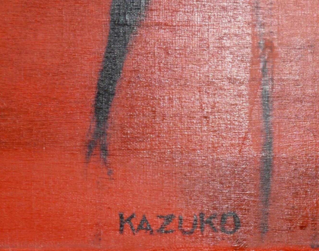 Kazuko Inoue Early Abstract Modernist Painting circa 1960s Large Scale 51