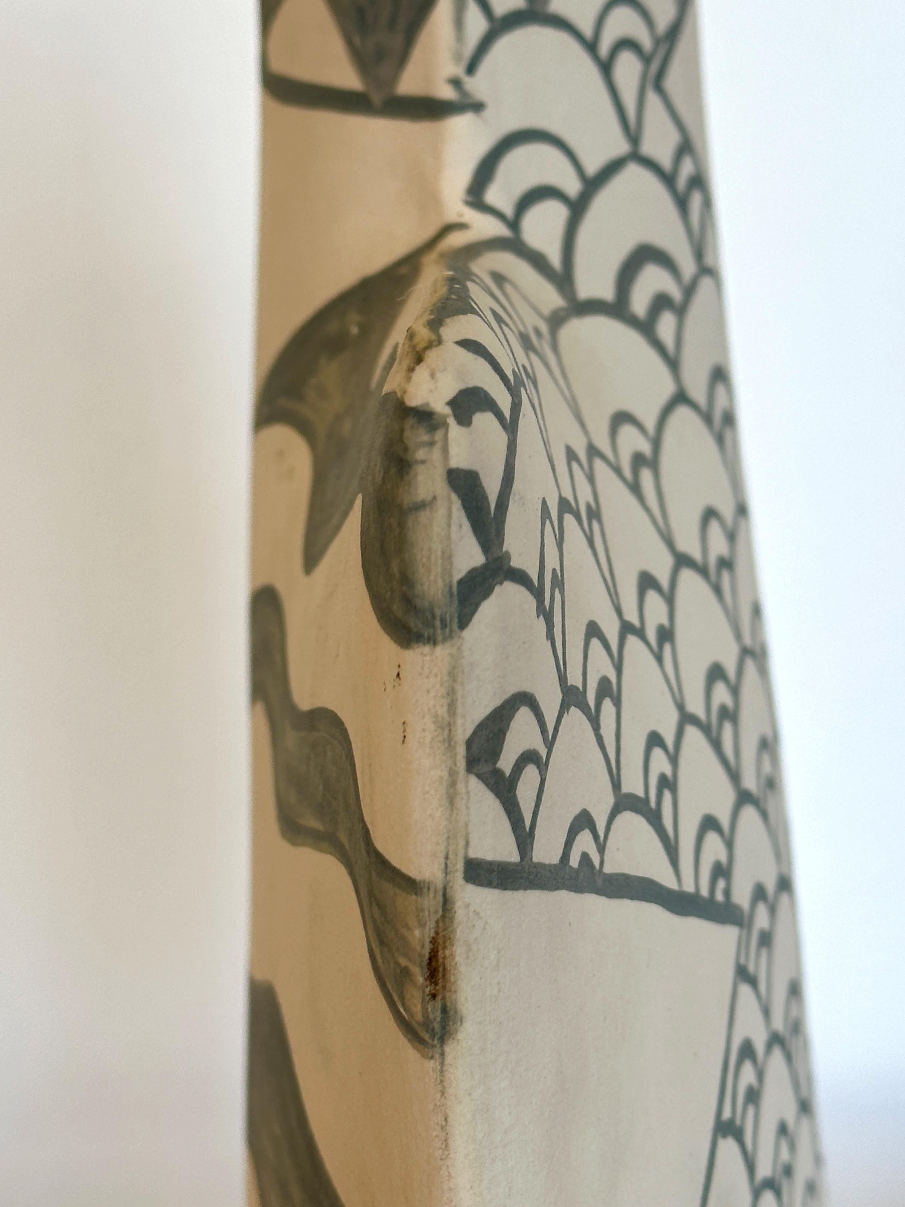 Kazuko Matthews California Post-modern Ceramic Kimono Vase Signed, ca 1980-1990s For Sale 2