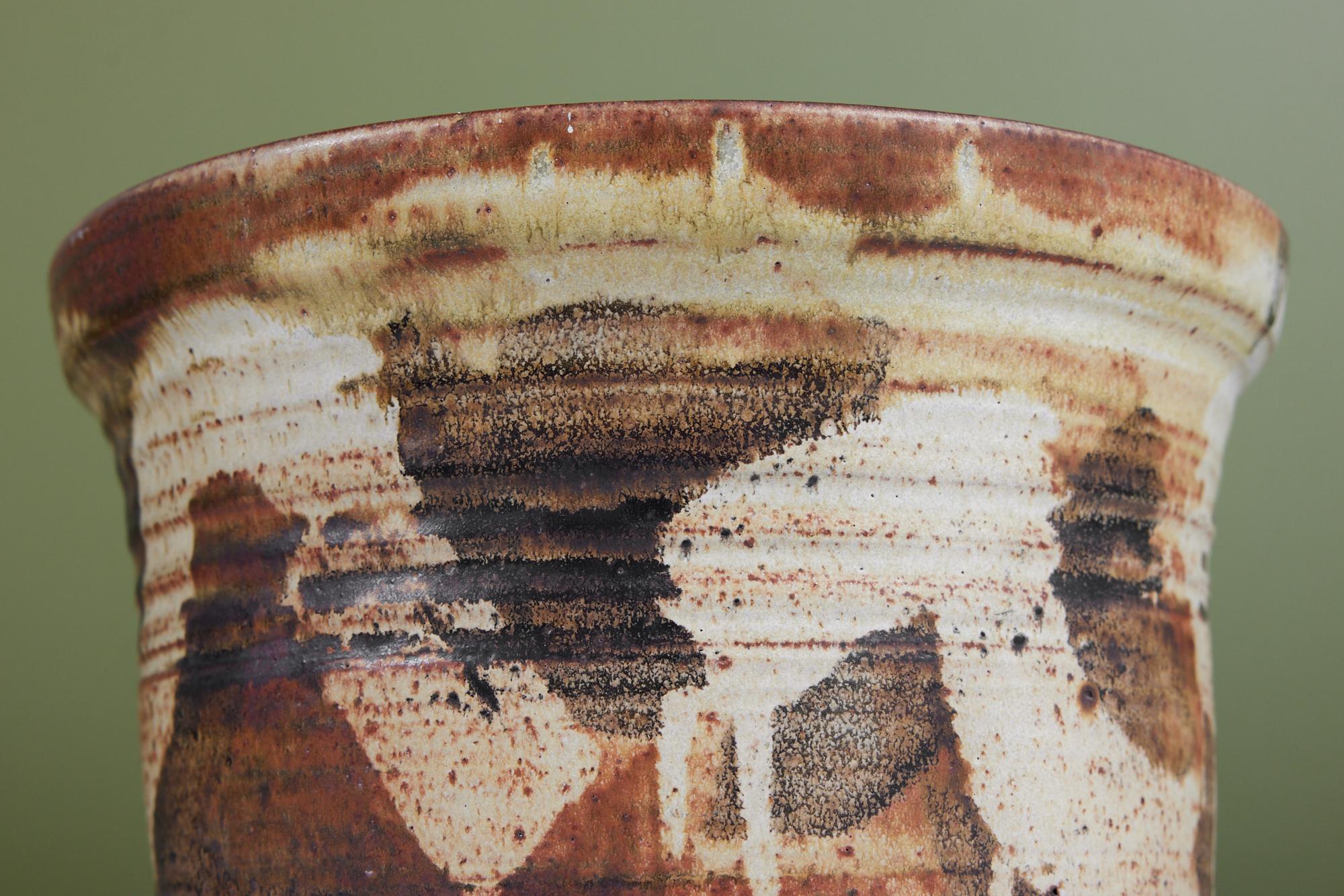 Stoneware Kazuko Matthews Ceramic Glazed Planter For Sale