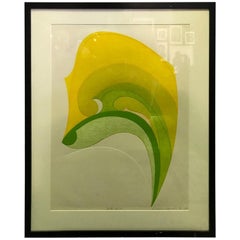 Kazumi Amano Large Signed Limited Edition Japanese Embossed Abstract Print