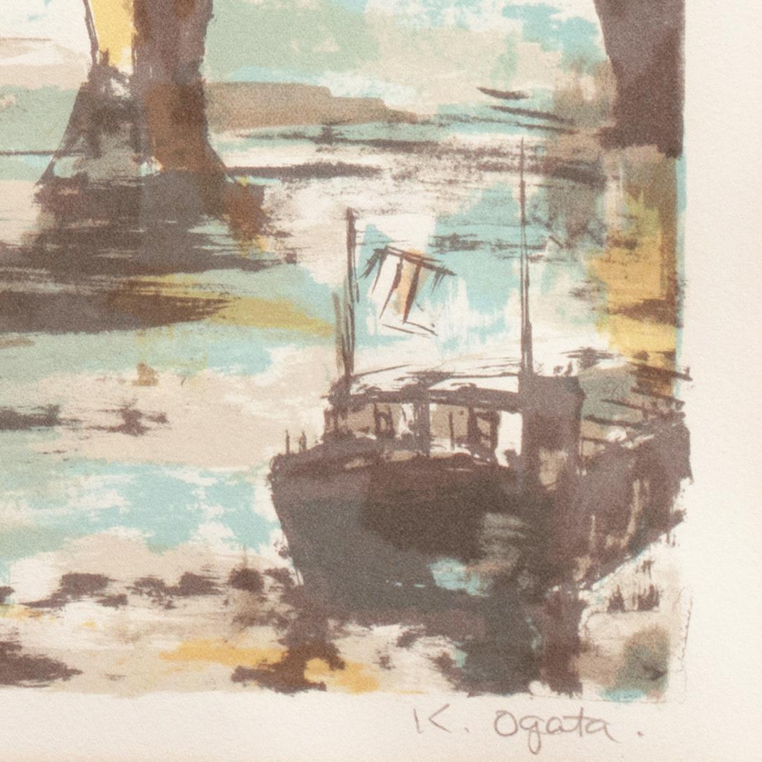 'The Pont Neuf with Notre Dame in the Distance', Tokyo Fine Arts Academy - Post-Impressionist Print by Kazunari Ogata