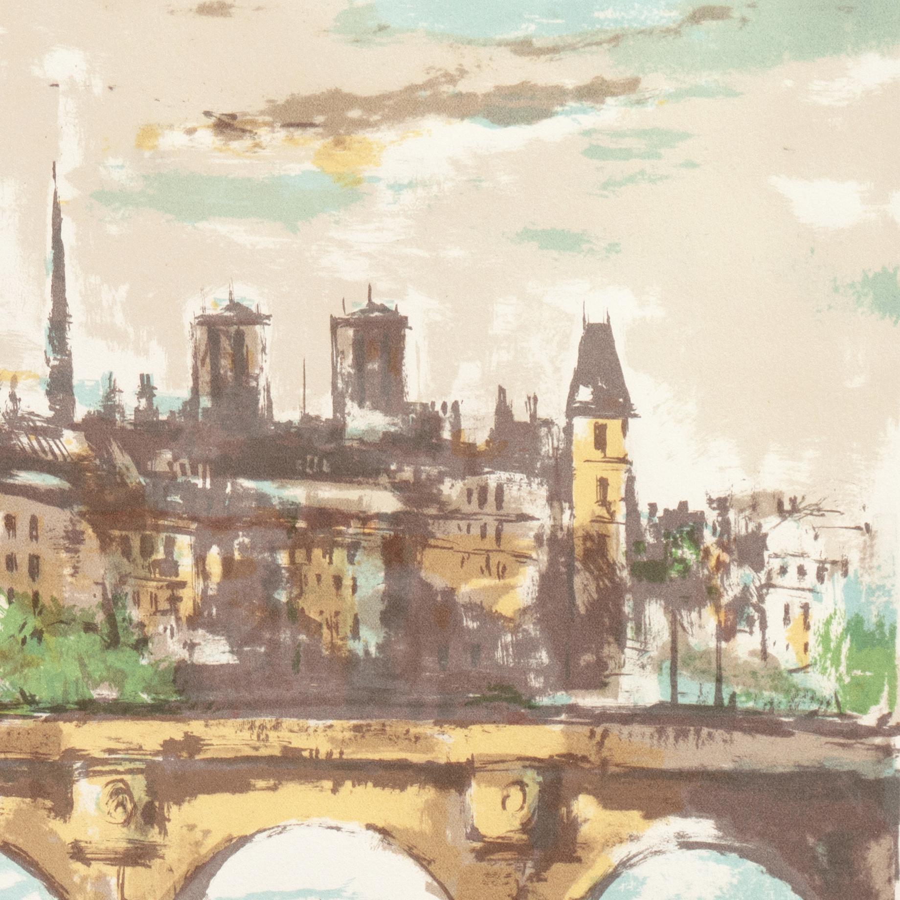 'The Pont Neuf with Notre Dame in the Distance', Tokyo Fine Arts Academy For Sale 2