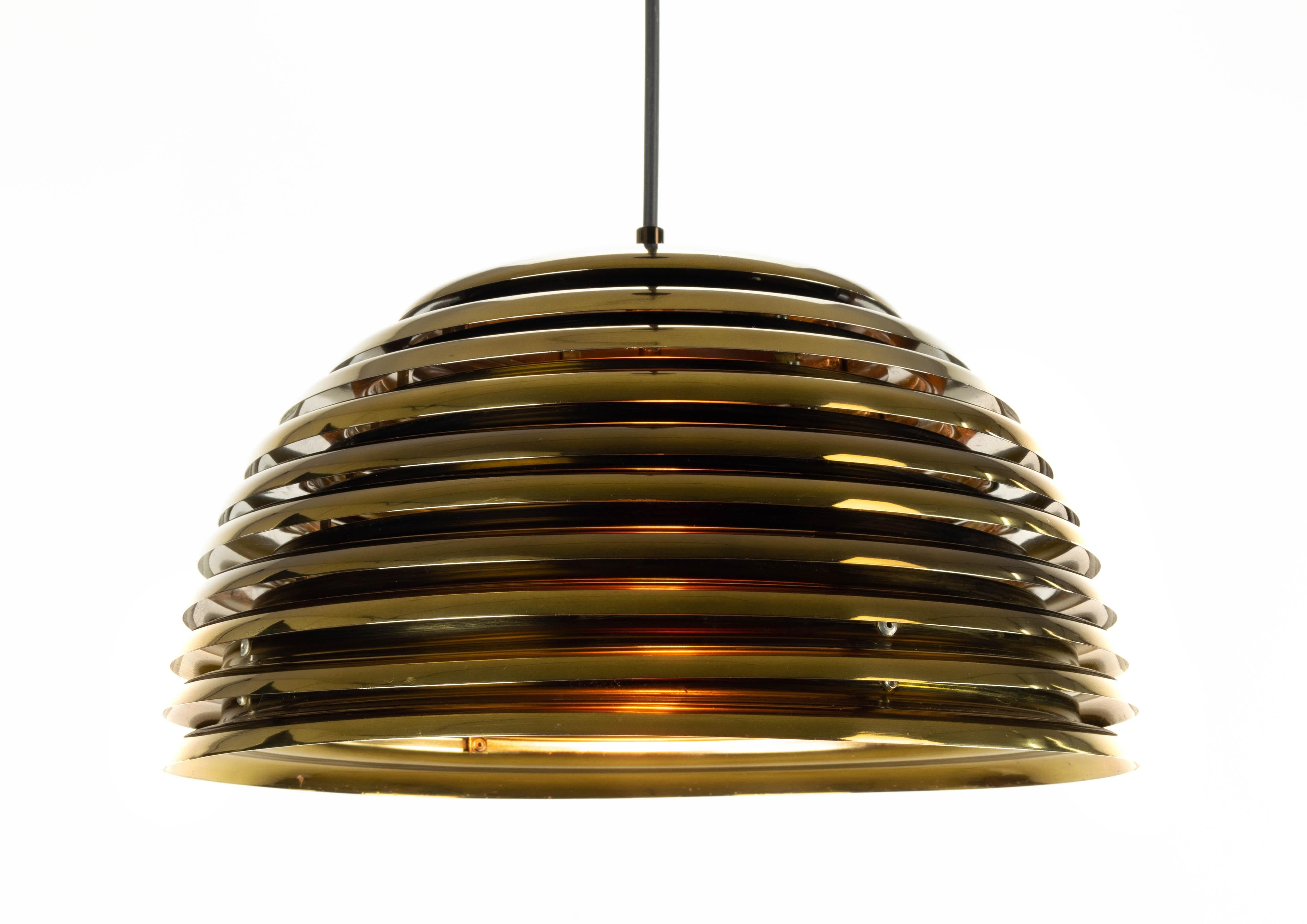 Late 20th Century Kazuo Motozawa Space Age Golden Steel Saturno Chandelier for Staff, Germany 1972