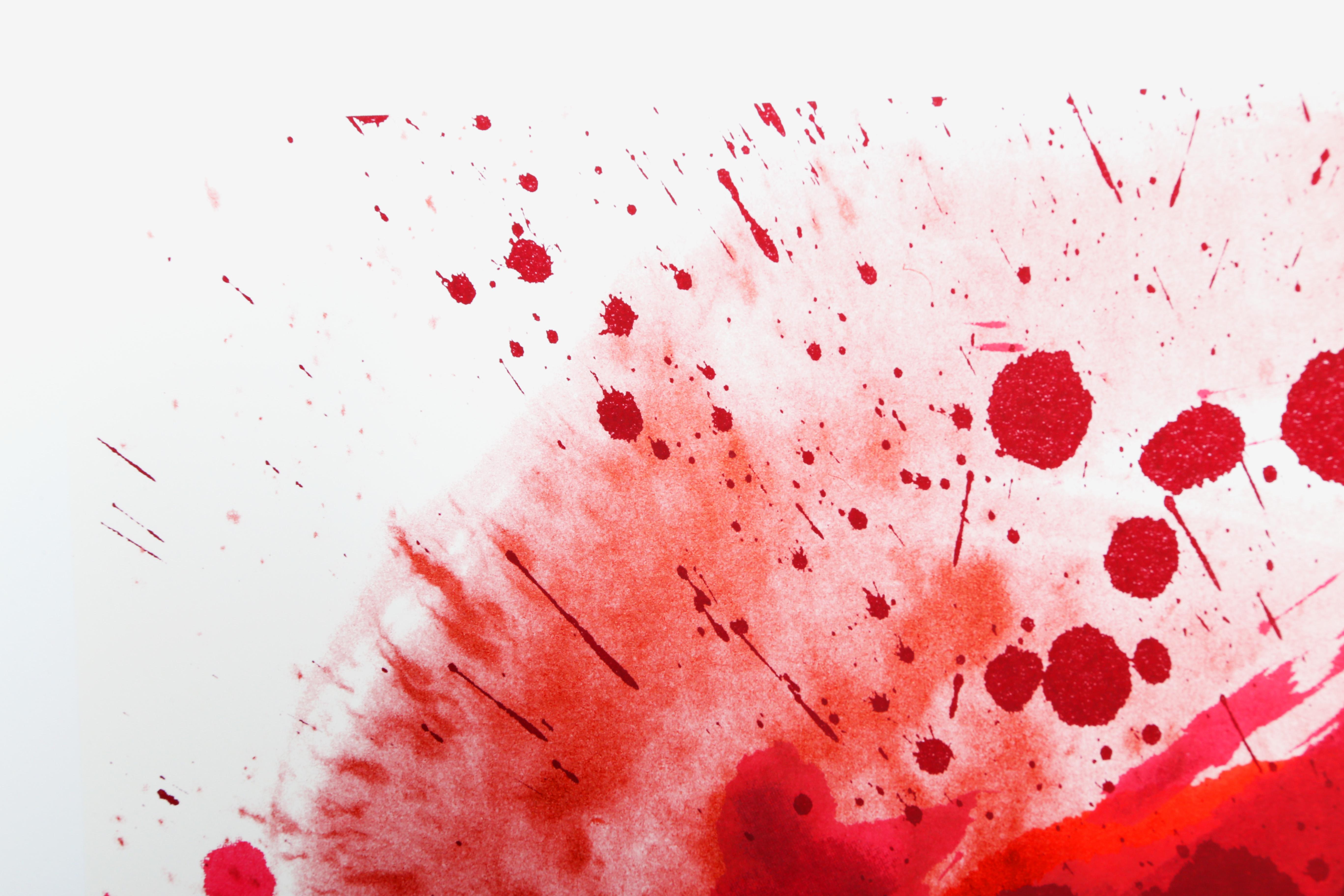 Passionate Winner, Colorful Abstract Silkscreen by Shiraga - Abstract Expressionist Print by Kazuo Shiraga