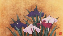 'Irises, Indigo and Gold', Kyoto National Museum, Japanese Silk Screen, Nihonga