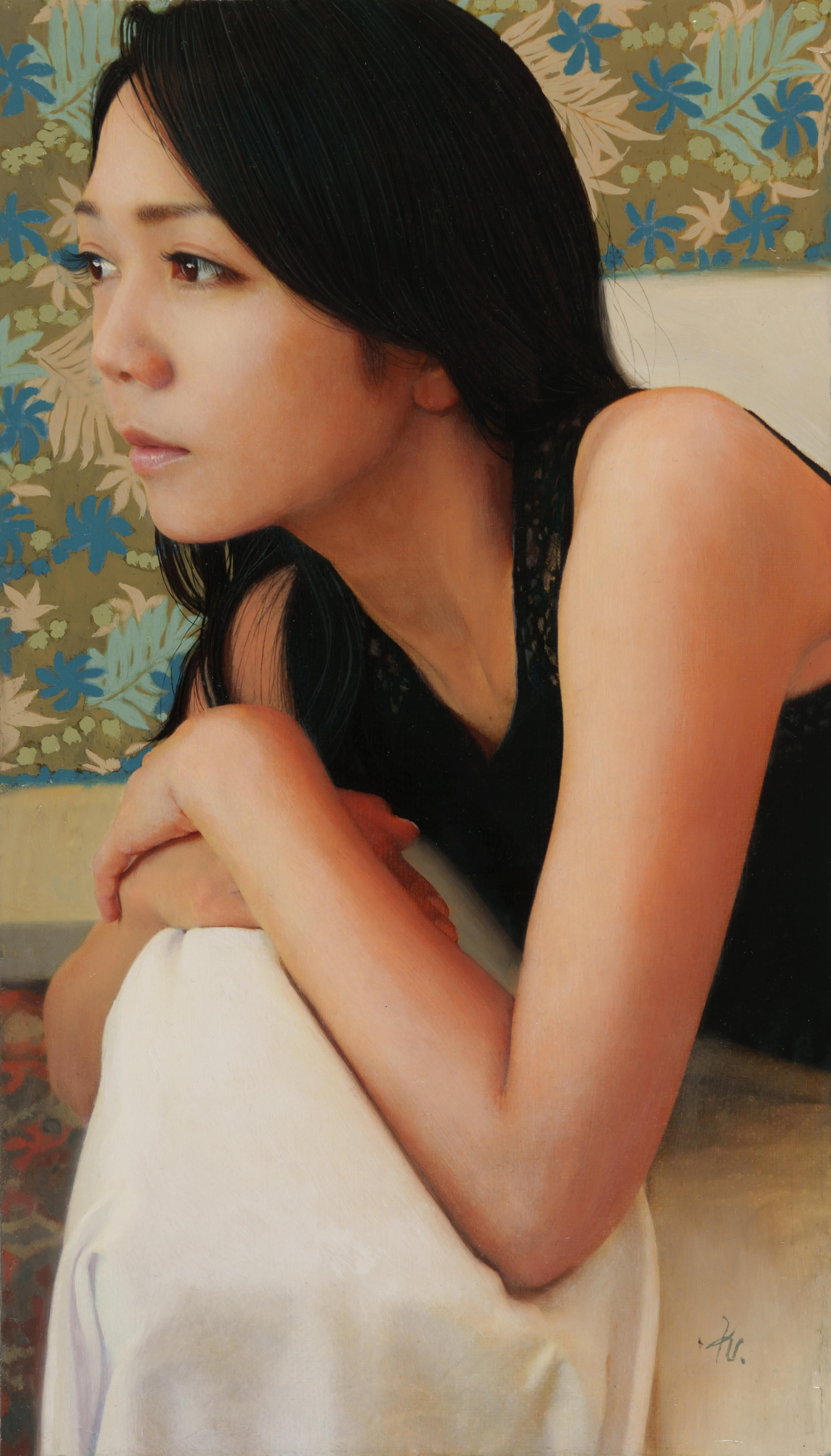 Kazuya Ushioda Portrait Painting - "Everglow" Original Handmade Oil Painting