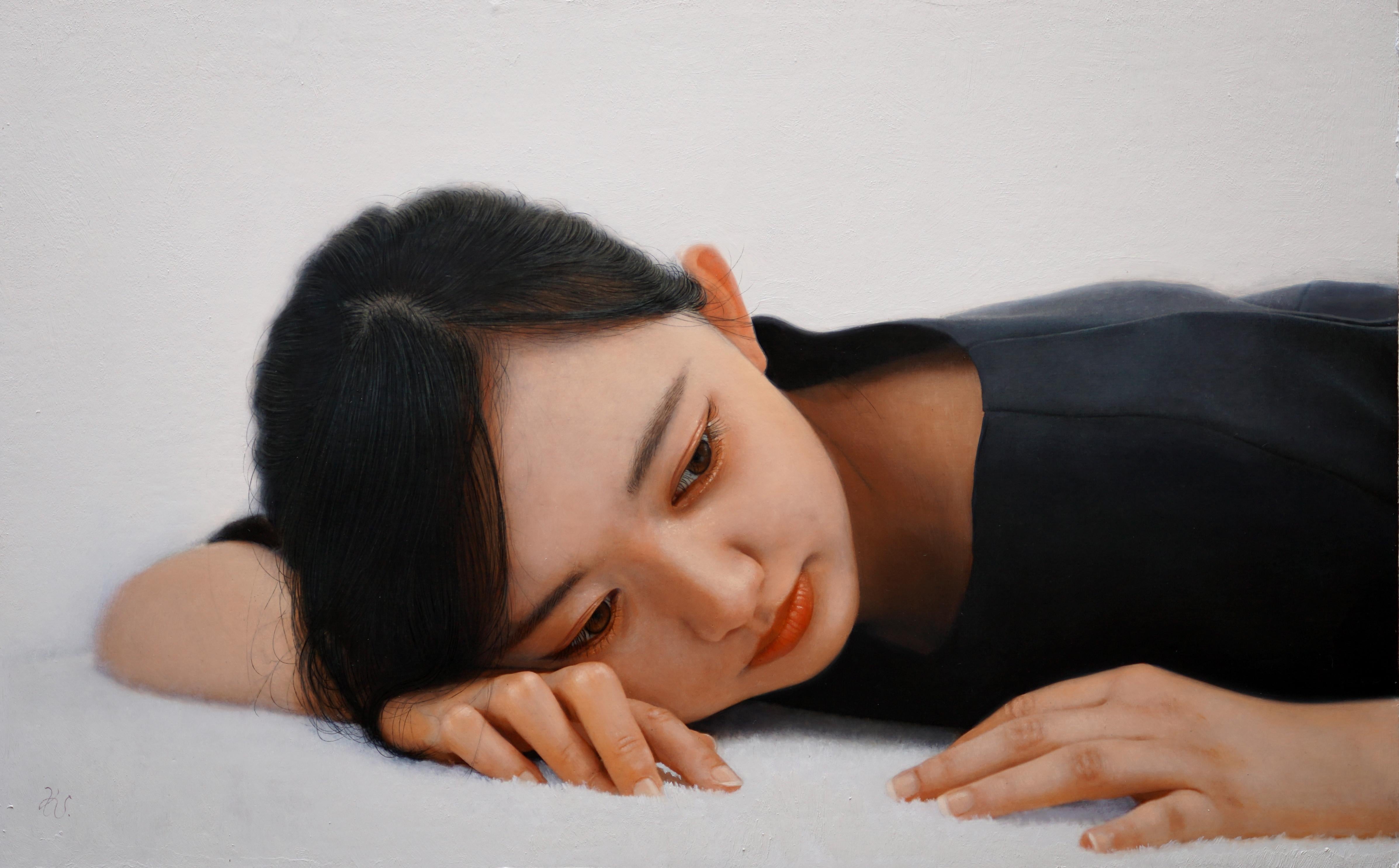 Portrait Painting Kazuya Ushioda - « Fraternity », peinture à l'huile originale faite à la main