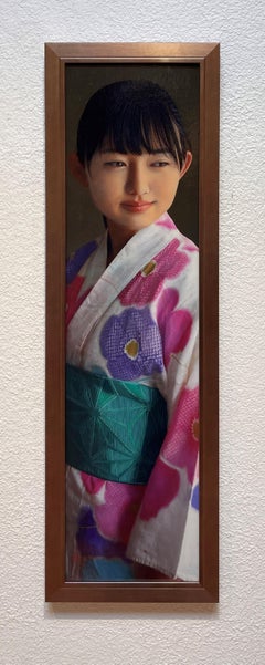 Kazuya Ushioda "Brisa de primavera" - Óleo sobre tabla Pintura figurativa 2021