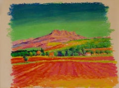 Französische Provence – Ölpastell des frühen 21. Jahrhunderts, Landschaftslandschaft Frankreich, von K.B Hancock