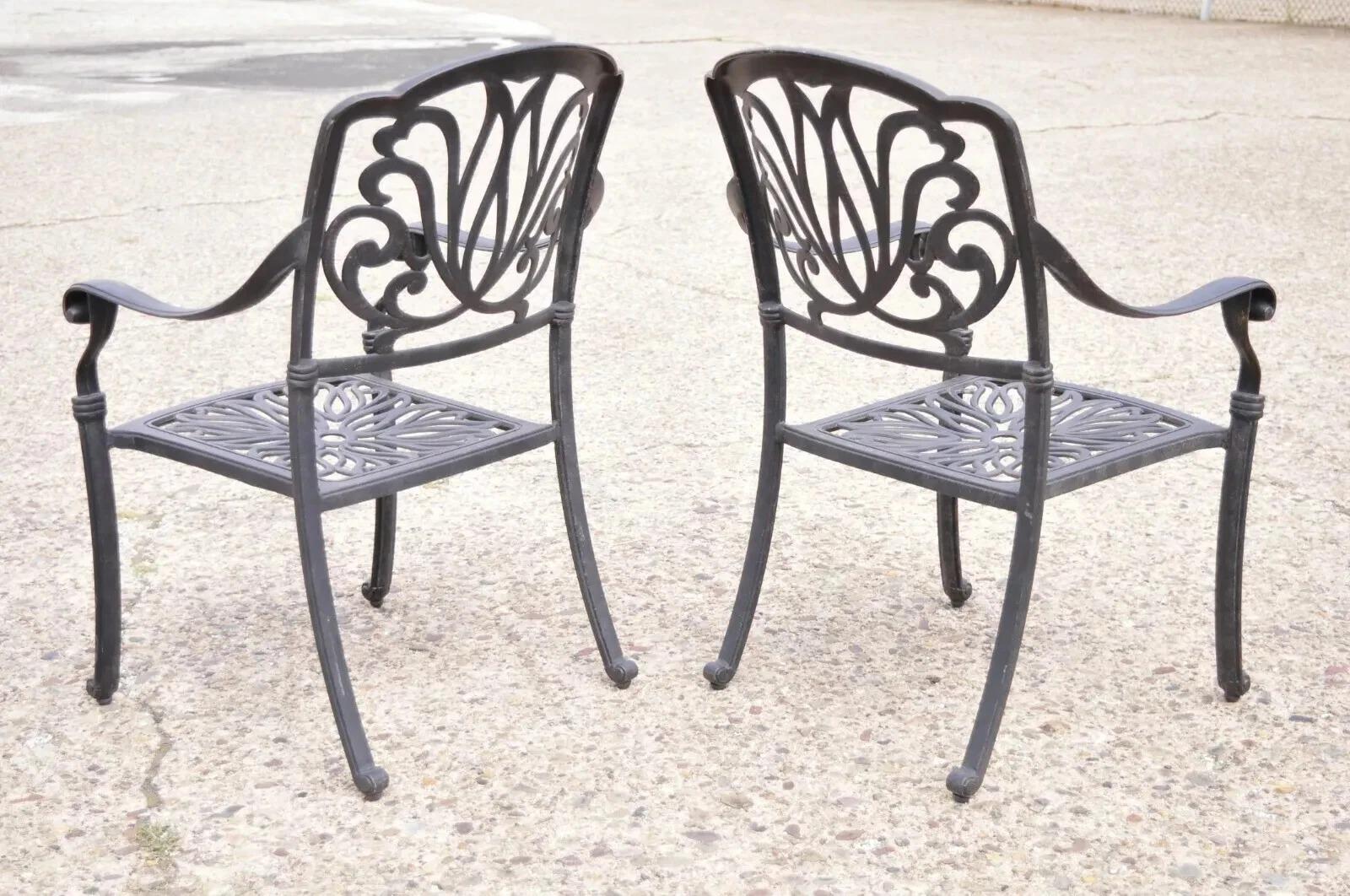 KB Patio Elizabeth Collection Sedie a braccioli da giardino in alluminio - Set di 6 in vendita 2