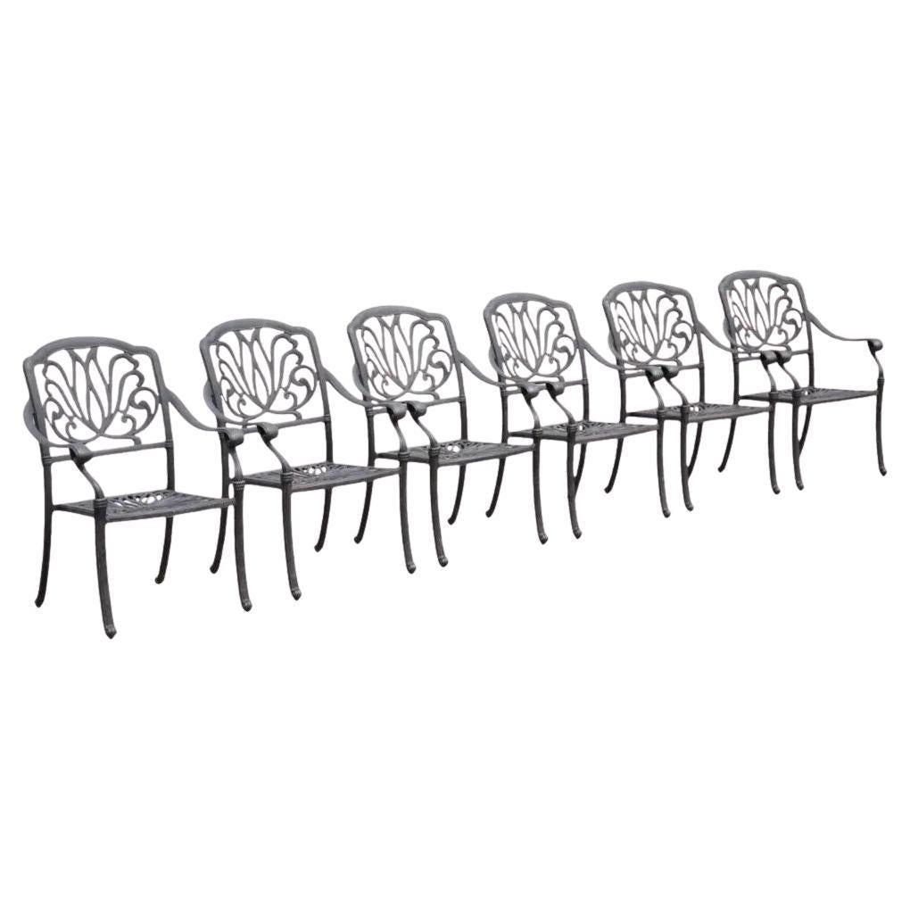 KB Patio Colección Elizabeth Sillones de aluminio para comedor de jardín - Juego de 6