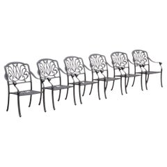KB Patio Colección Elizabeth Sillones de aluminio para comedor de jardín - Juego de 6