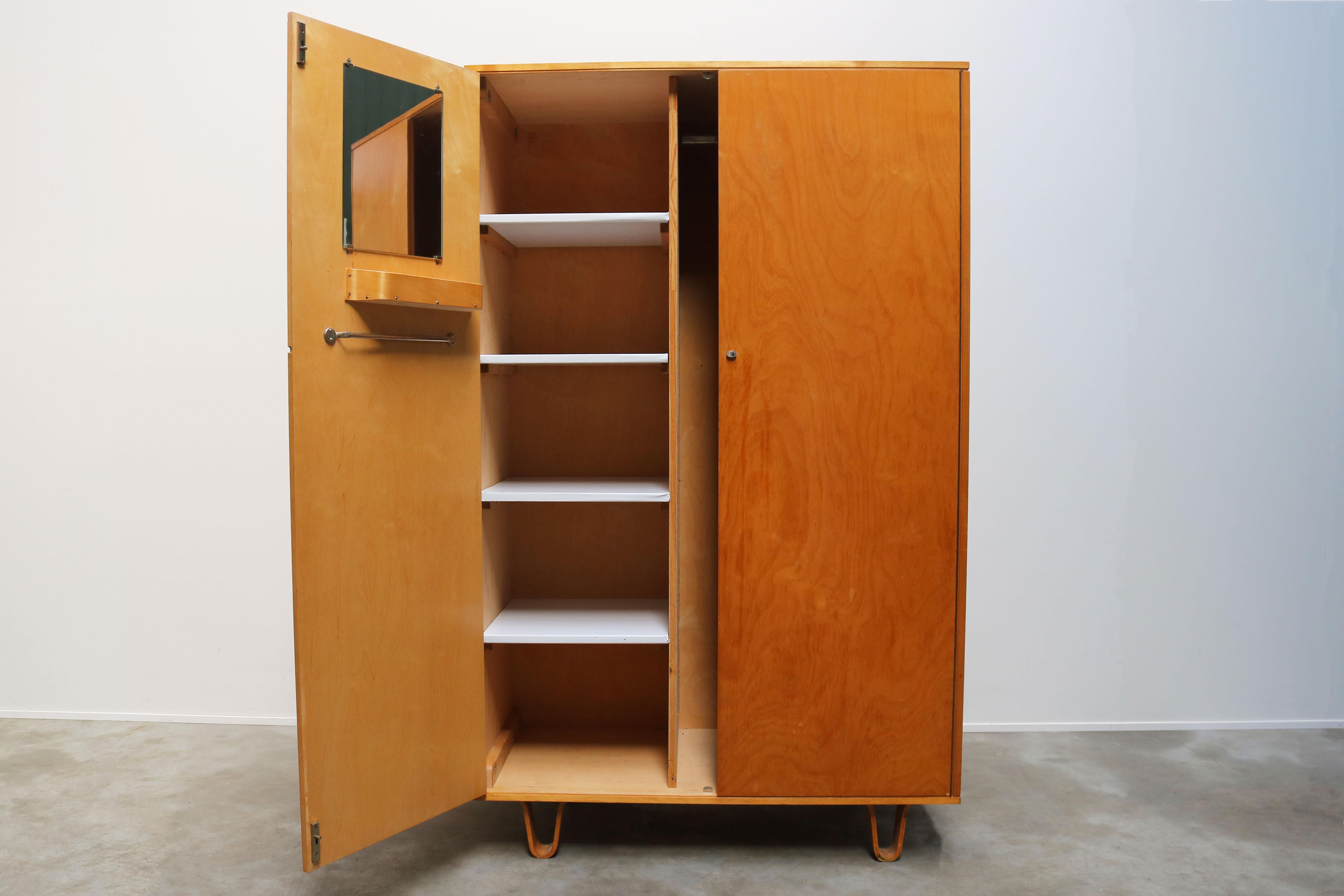 Mid-Century Modern KB03 Birch Series Cabinet by Cees Braakman for UMS Pastoe, 1950s Yellow Blonde