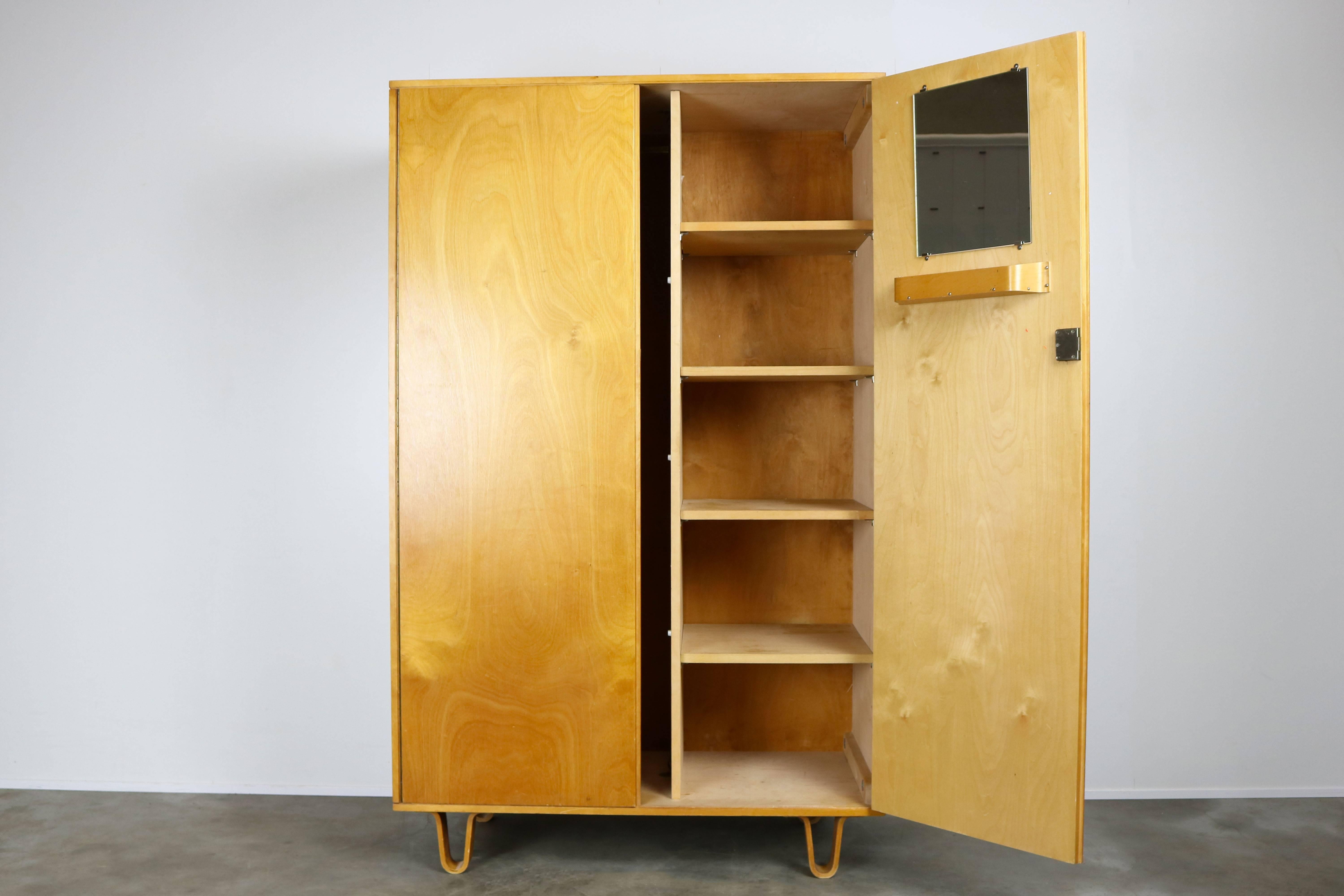 Mid-Century Modern KB03 Birch Series Cabinet by Cees Braakman for UMS Pastoe, 1950s Yellow Blonde