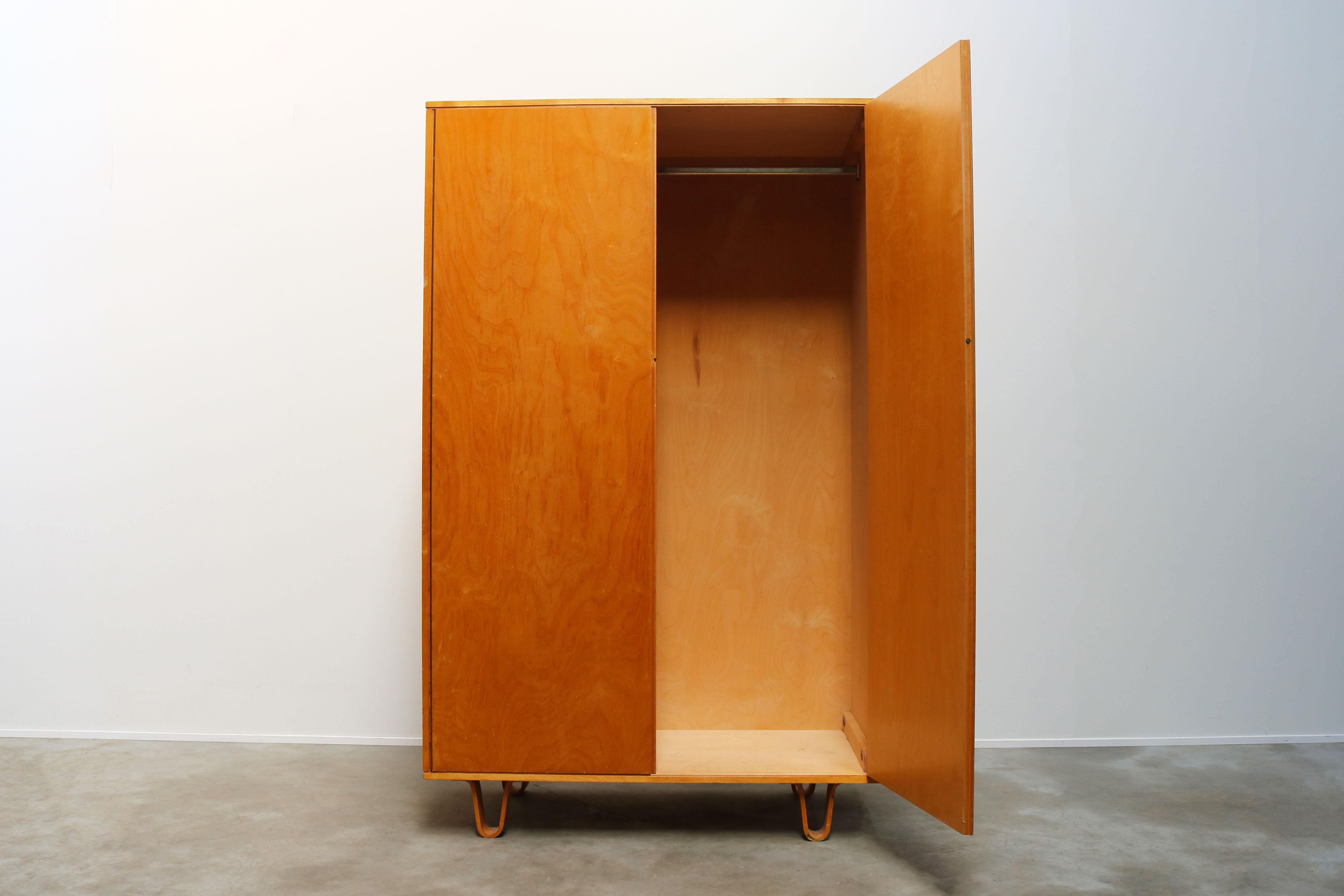 Dutch KB03 Birch Series Cabinet by Cees Braakman for UMS Pastoe, 1950s Yellow Blonde