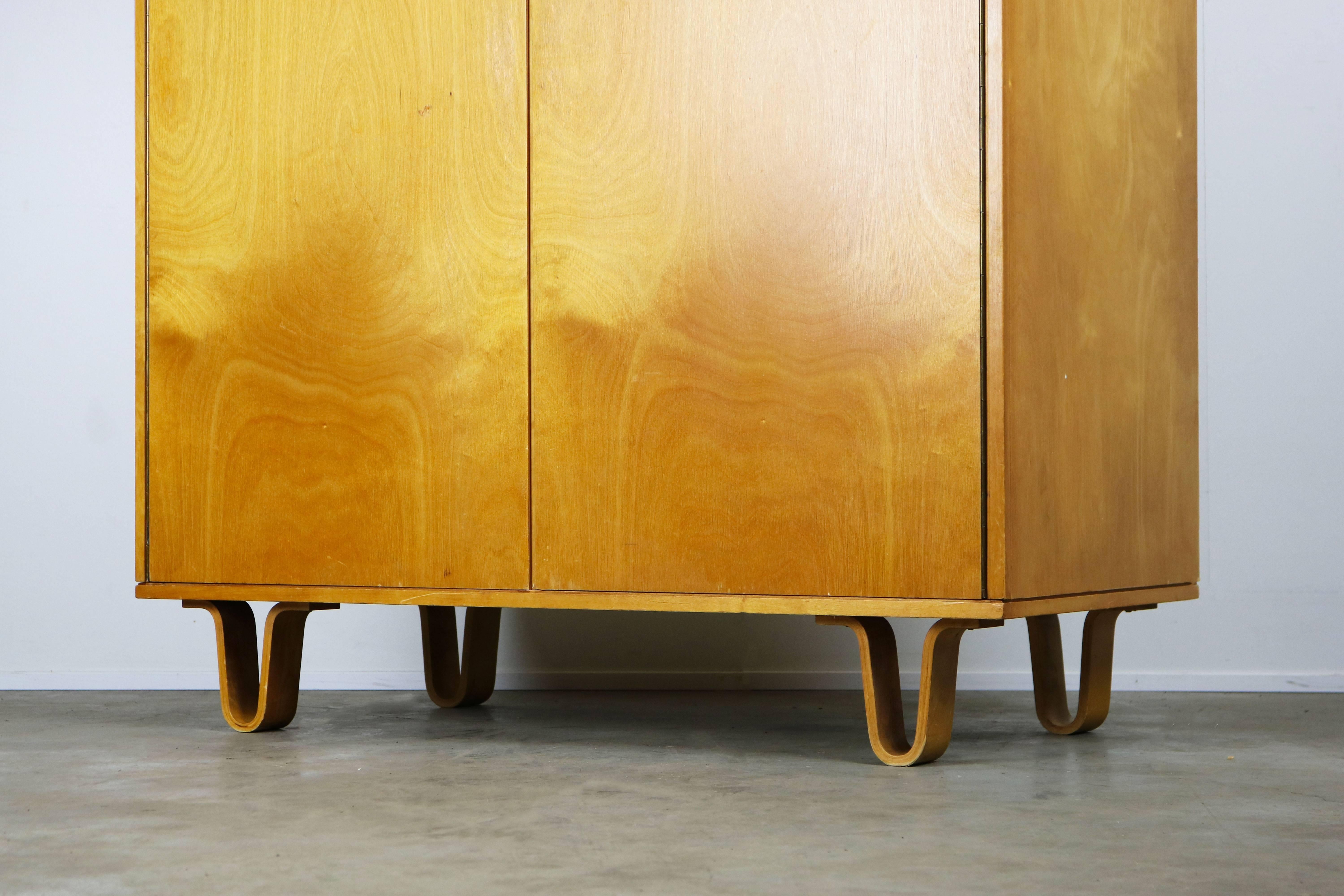 Dutch KB03 Birch Series Cabinet by Cees Braakman for UMS Pastoe, 1950s Yellow Blonde