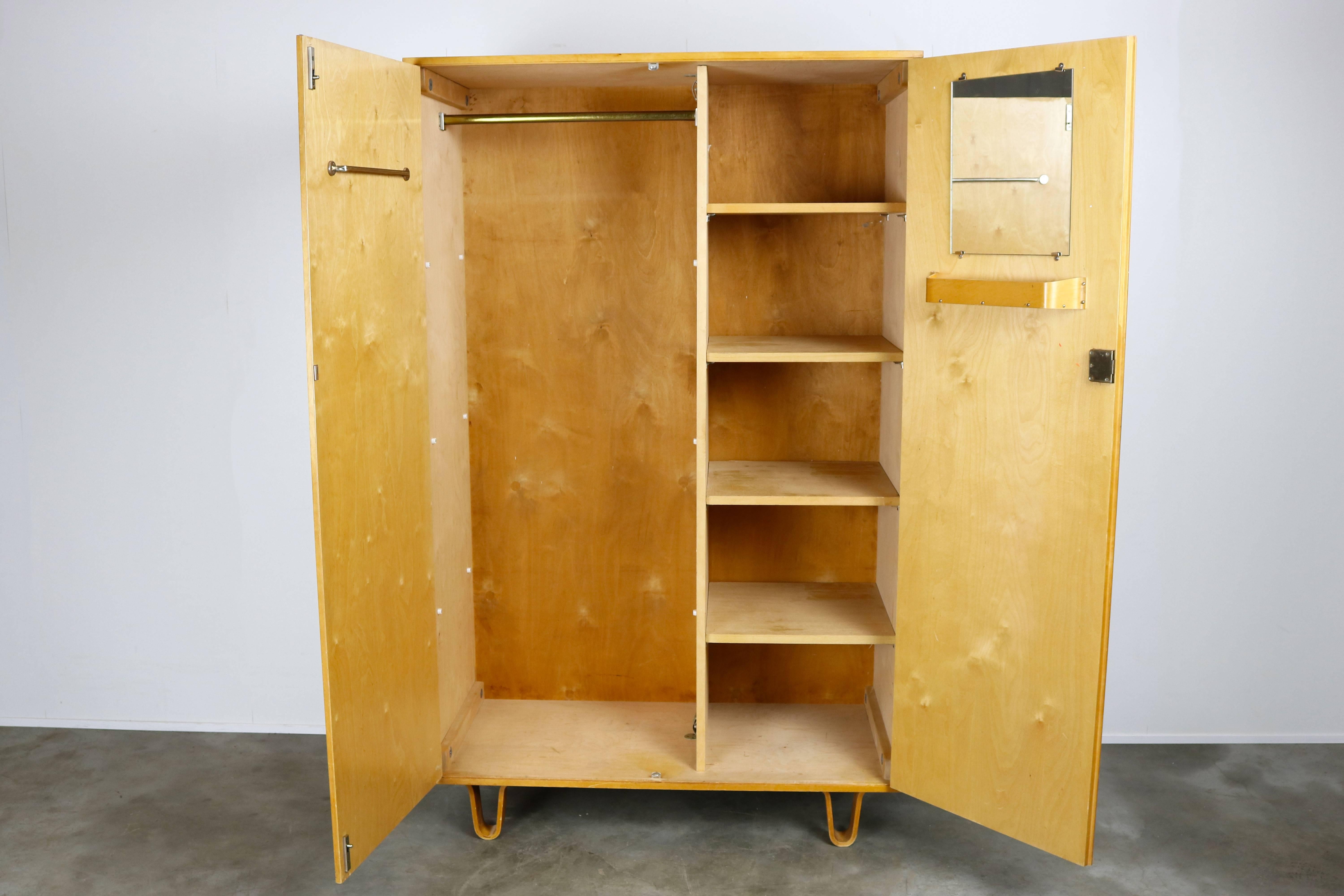 Mid-20th Century KB03 Birch Series Cabinet by Cees Braakman for UMS Pastoe, 1950s Yellow Blonde